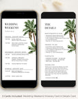Tropical Wedding Itinerary Template Digital Card