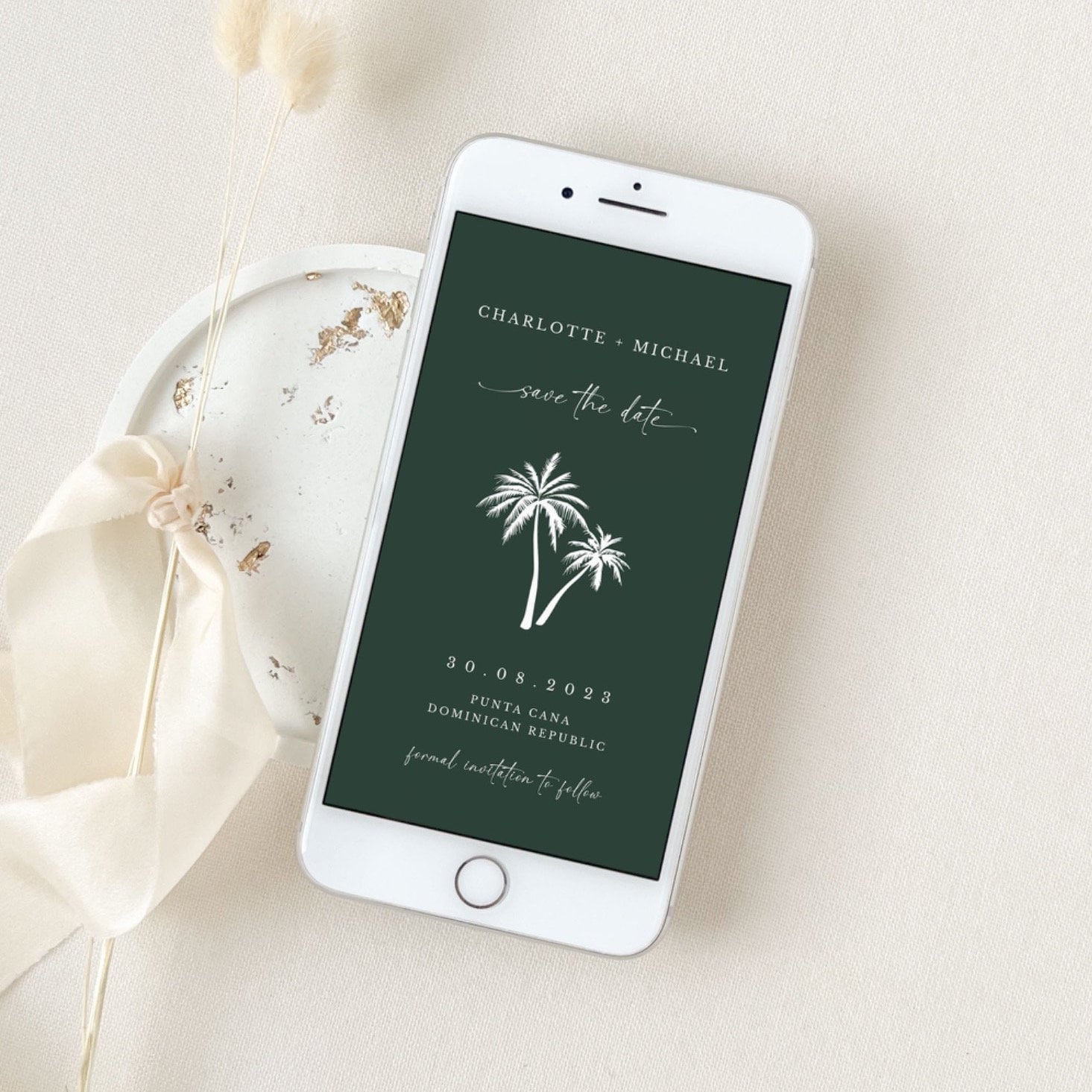 Palm Tree Save the Date Electronic Card