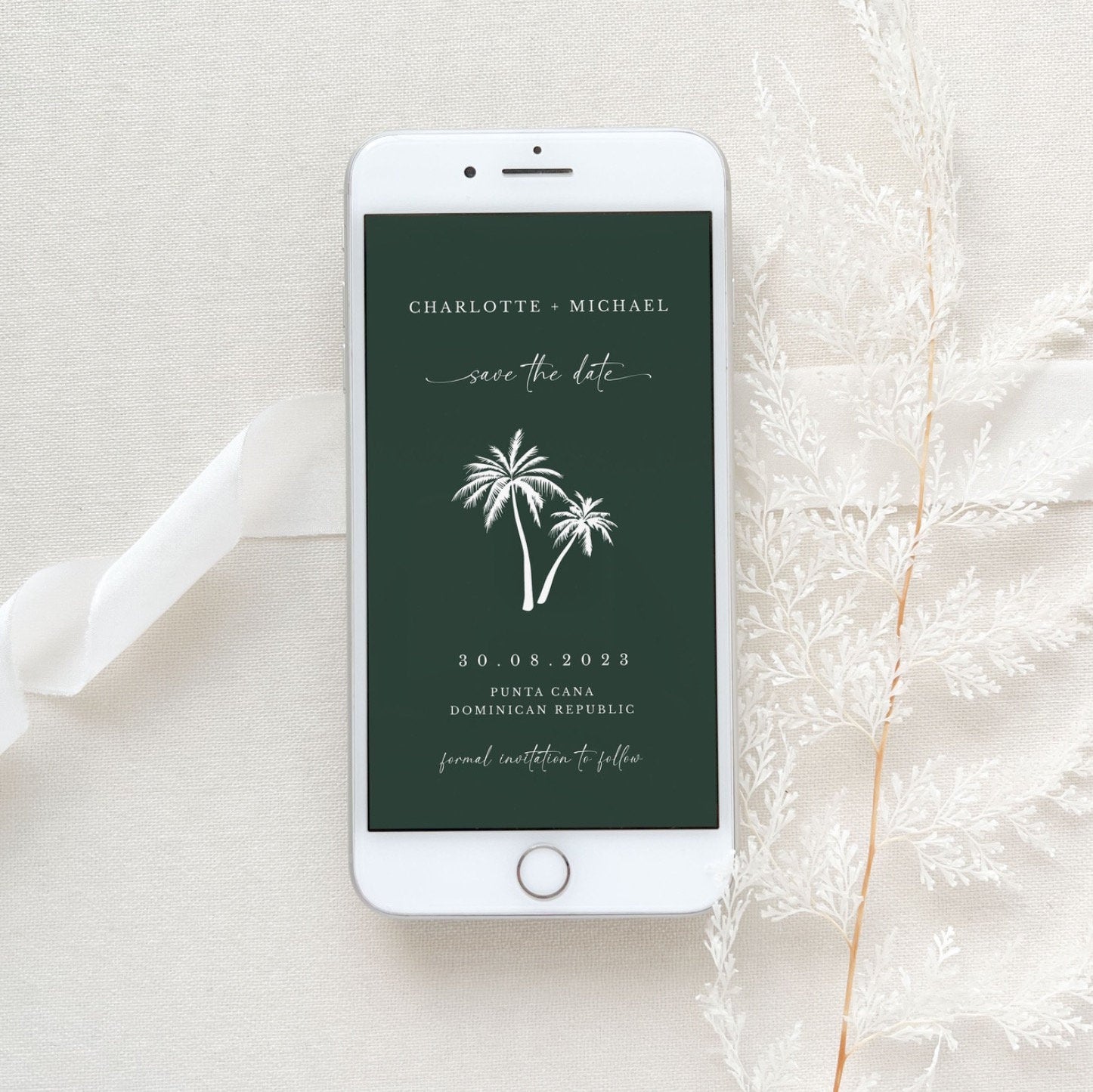Palm Tree Save the Date Electronic Card