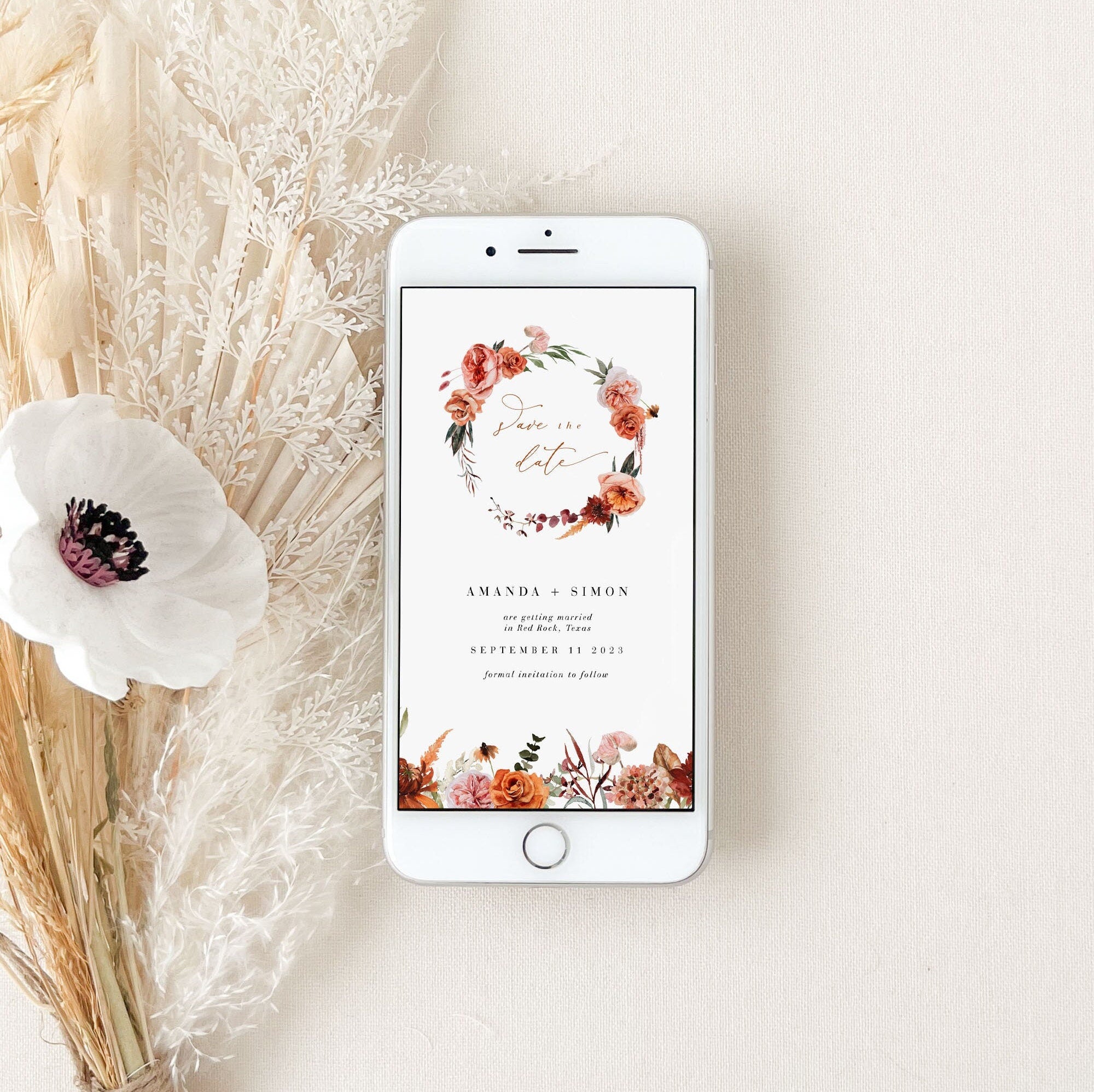 SCARLETT Electronic Save the Date Boho Style