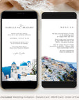 SANTORINI Wedding Invite Set Digital Card
