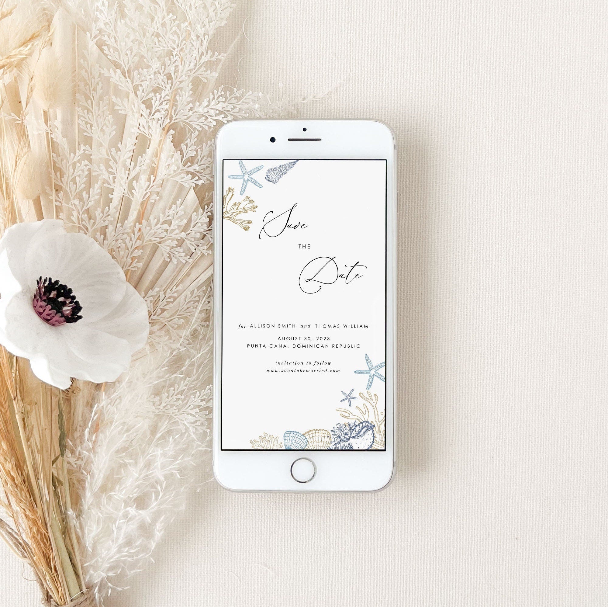 HILA Beach Save the Date Cards Digital Card