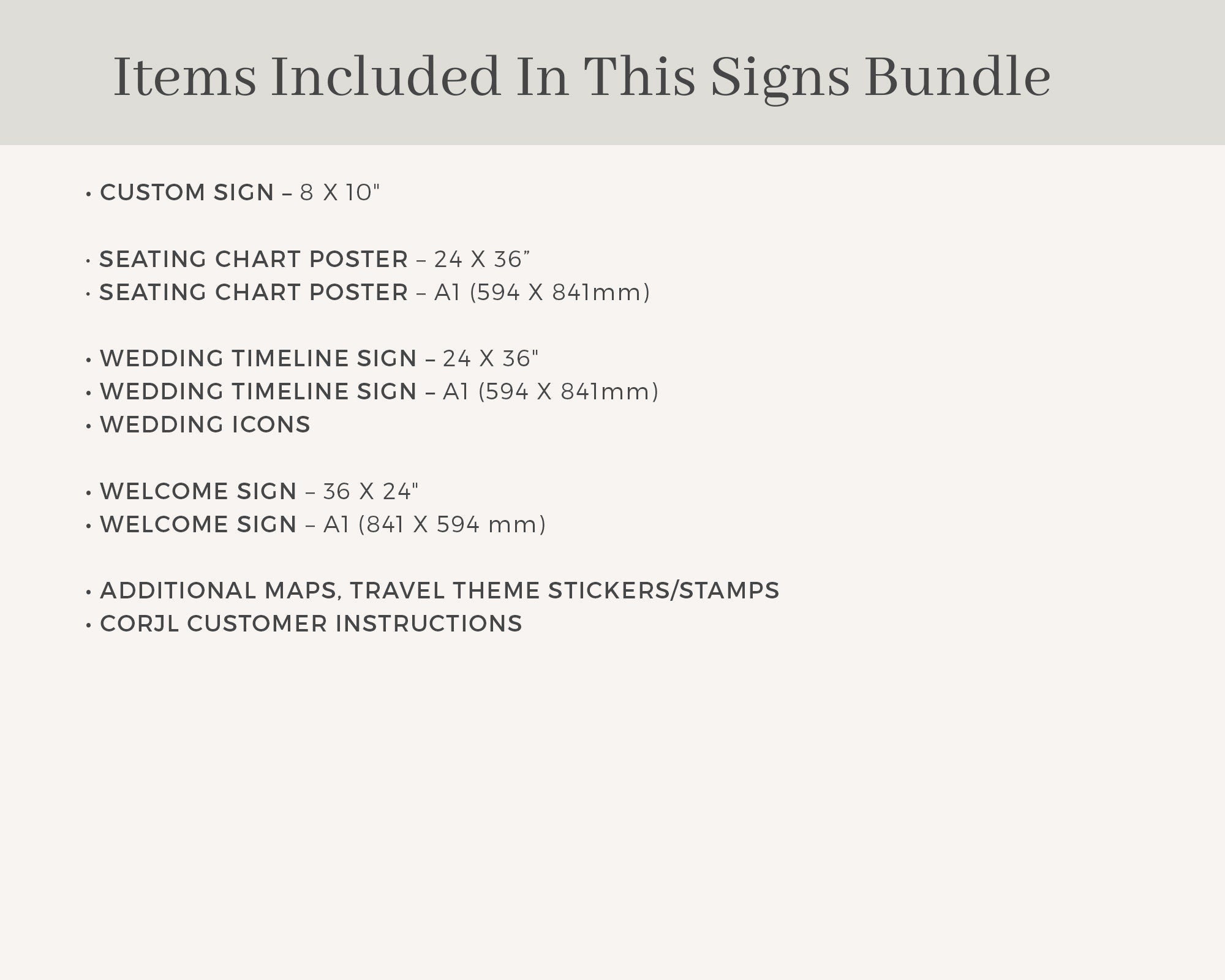 SOFIA Destination Wedding Sign Bundle Template