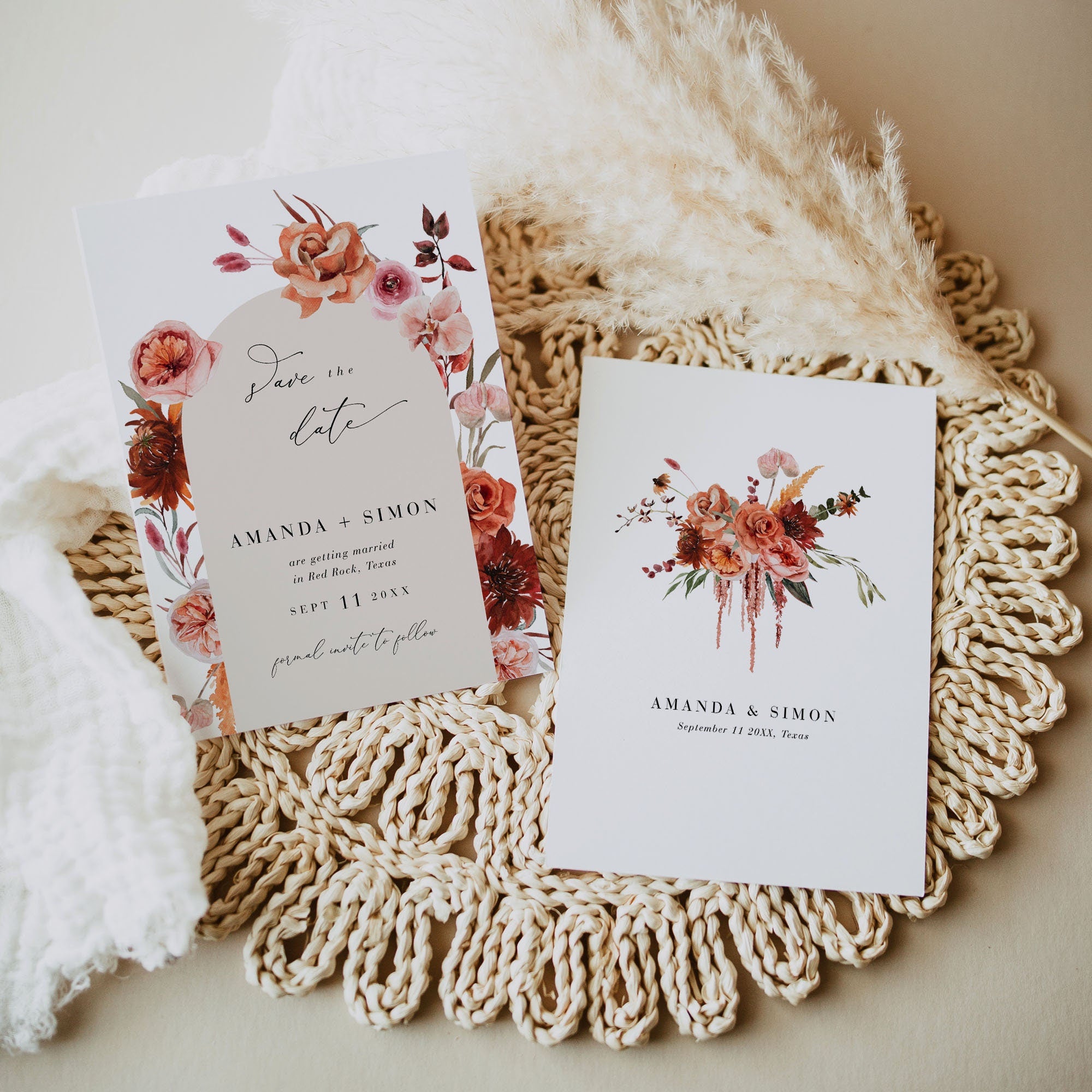 SCARLETT Boho Wedding Save the Date Template