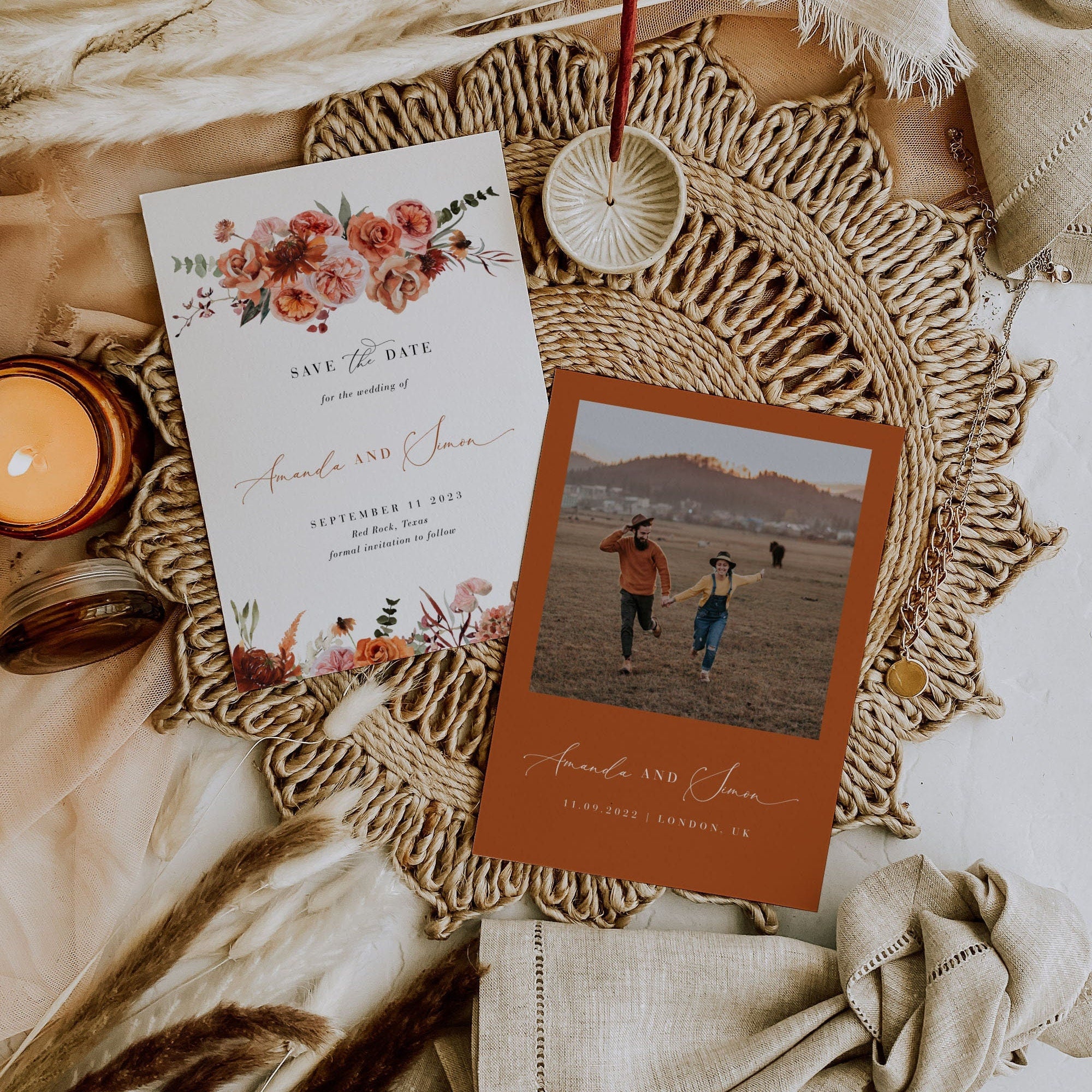 SCARLETT Boho Save the Date Template