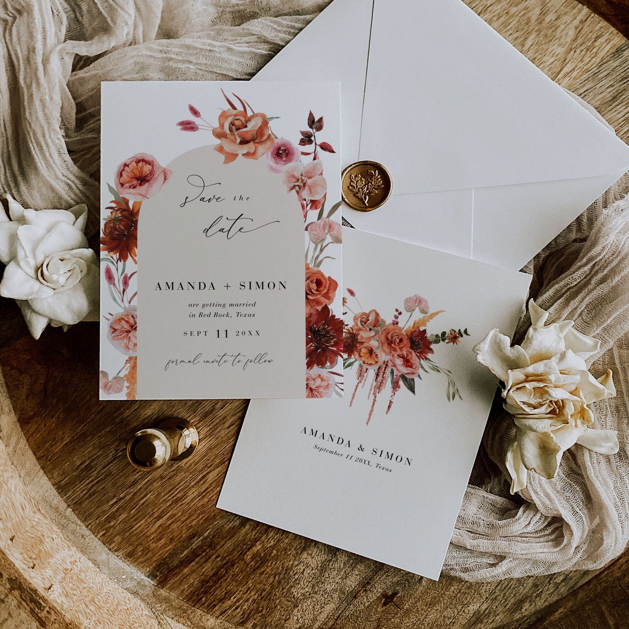 SCARLETT Boho Wedding Save the Date Template