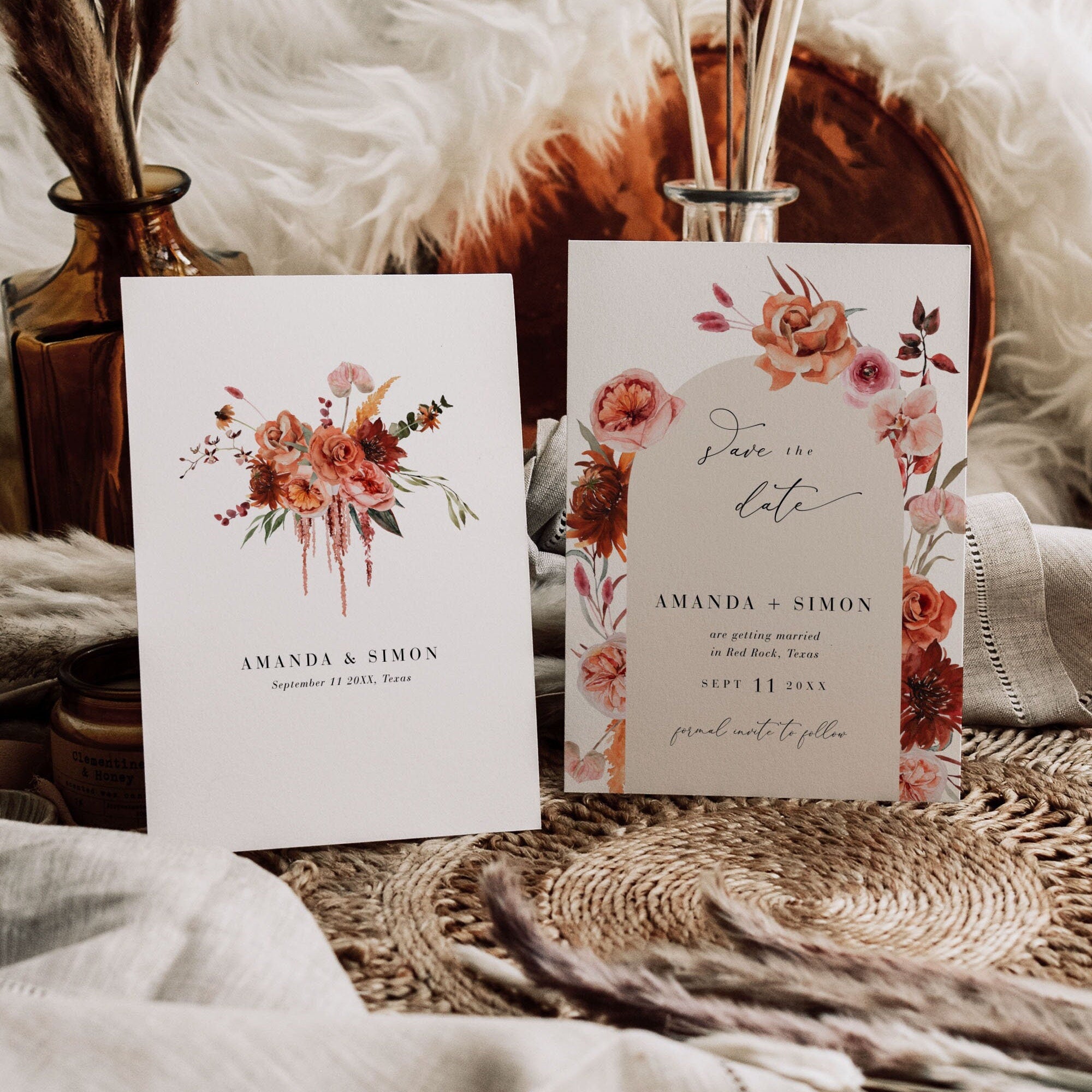 SCARLETT Boho Wedding Save the Date Template