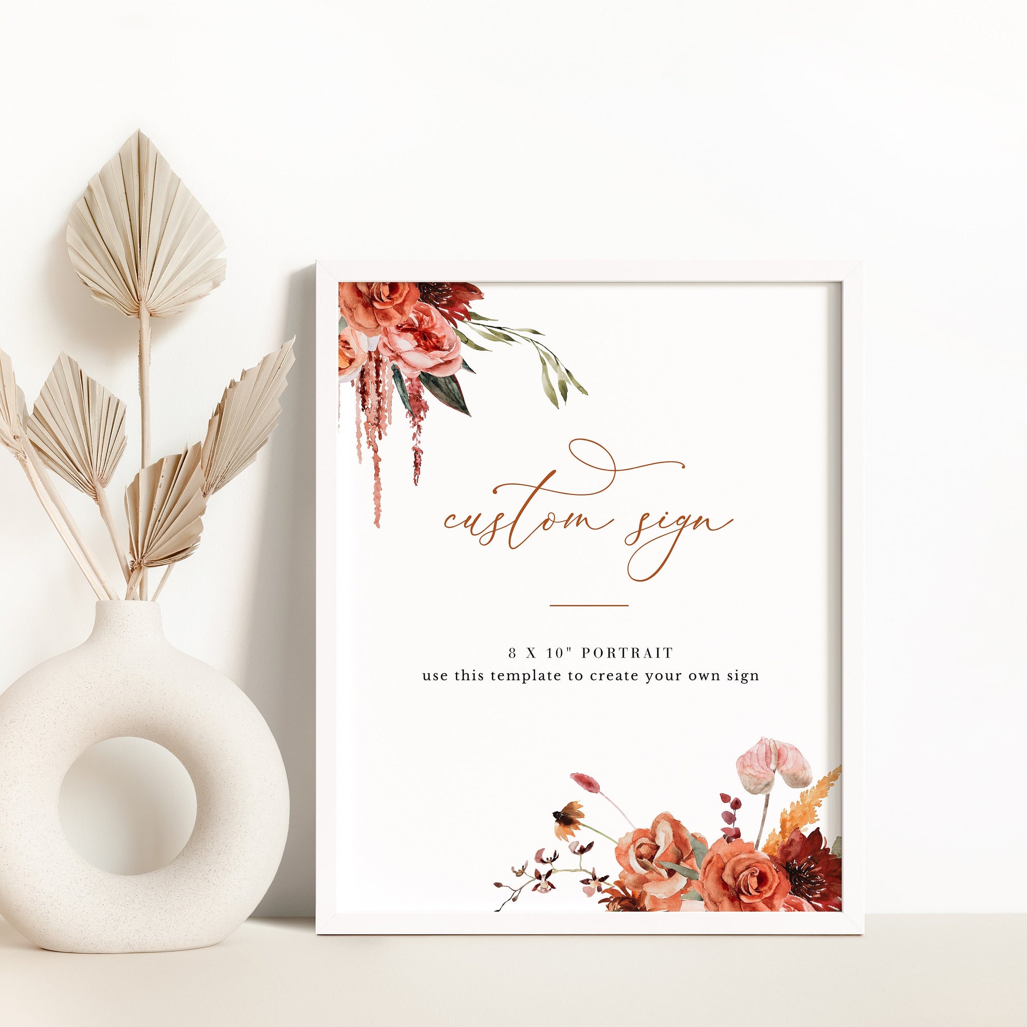 SCARLETT Boho Wedding Sign Template Editable