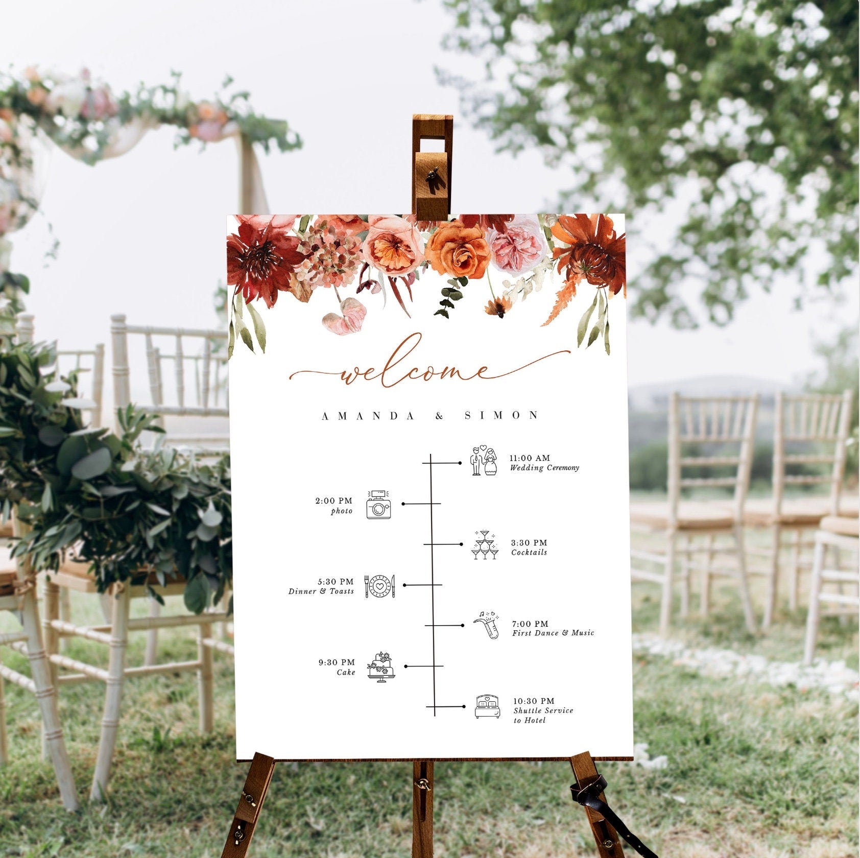 SCARLETT Wedding Order of Events Sign