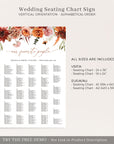 SCARLETT Boho Seating Chart Template Alphabetical Order