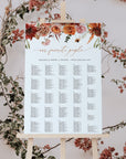 SCARLETT Boho Seating Chart Template Alphabetical Order
