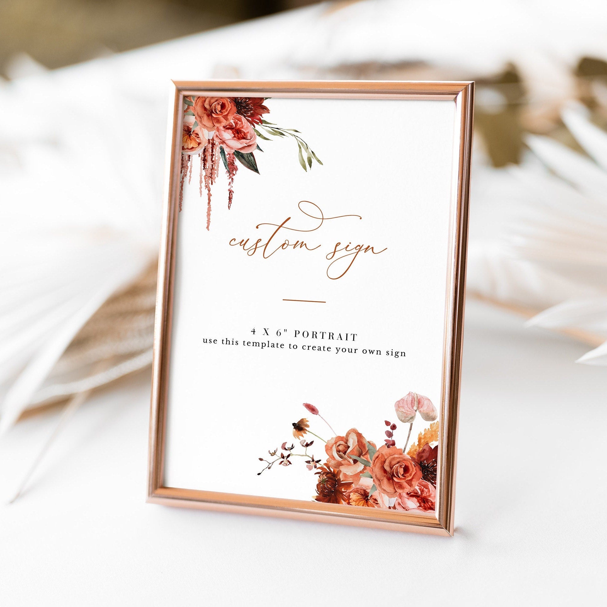 SCARLETT Boho Wedding Sign Template Editable