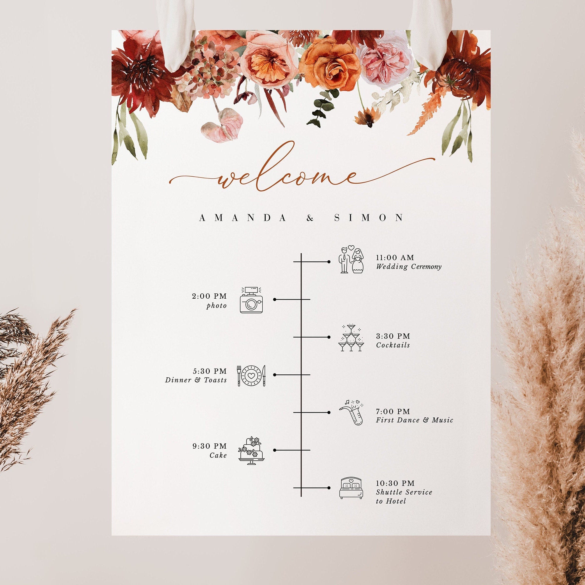 SCARLETT Wedding Order of Events Sign