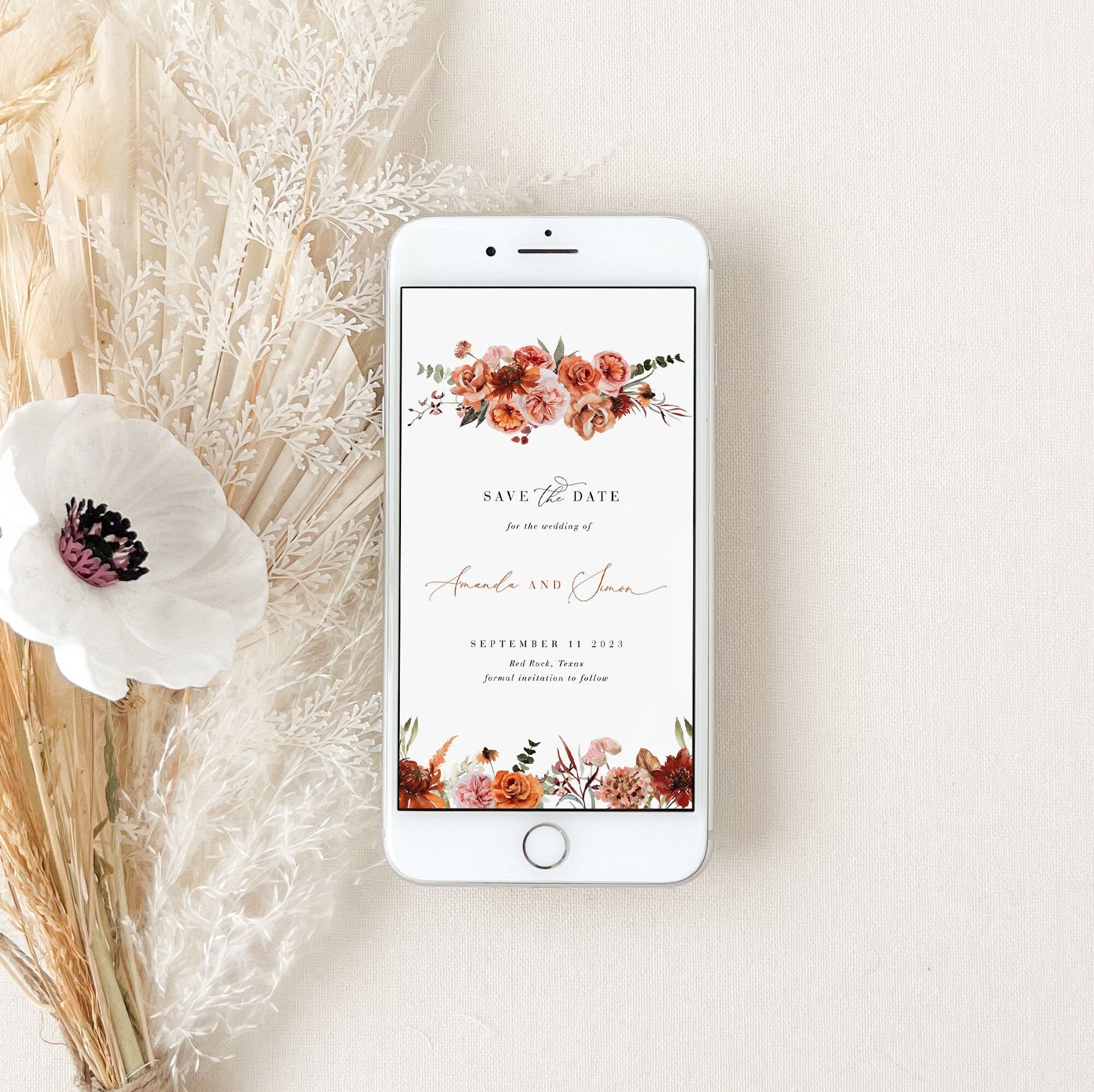 SCARLETT Boho Wedding Save the Date Digital