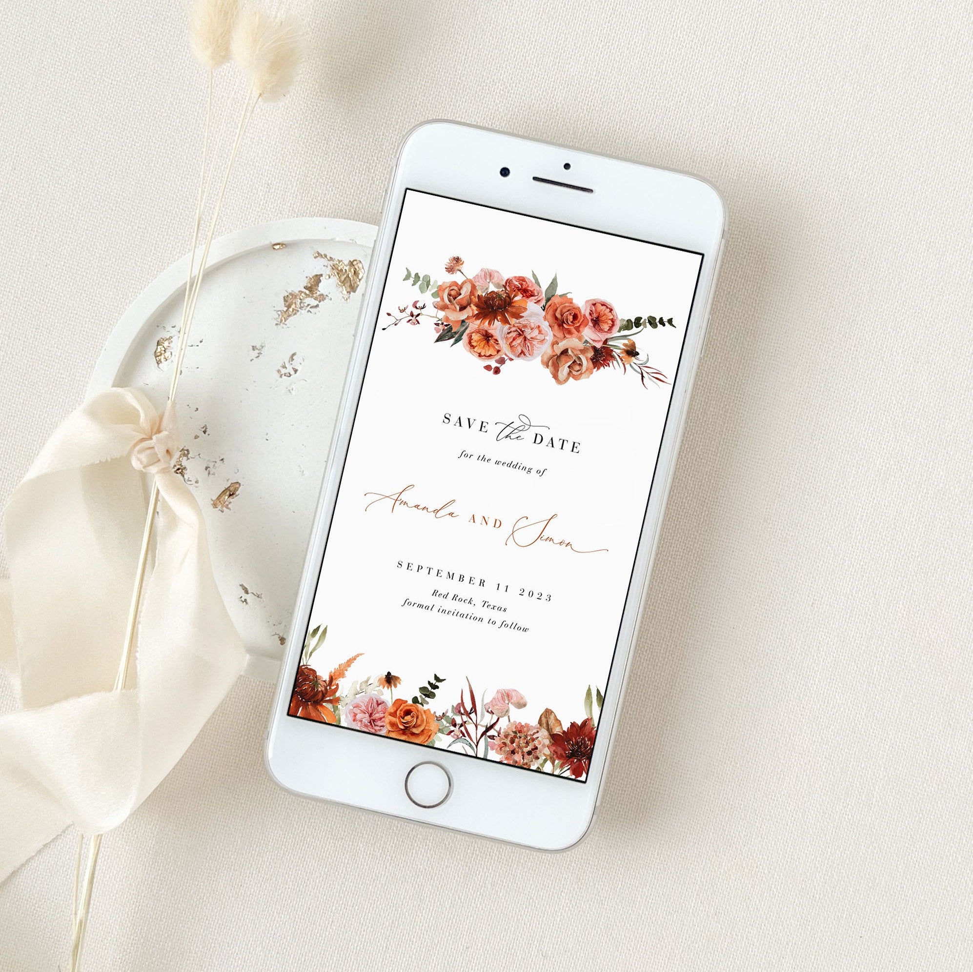 SCARLETT Boho Wedding Save the Date Digital