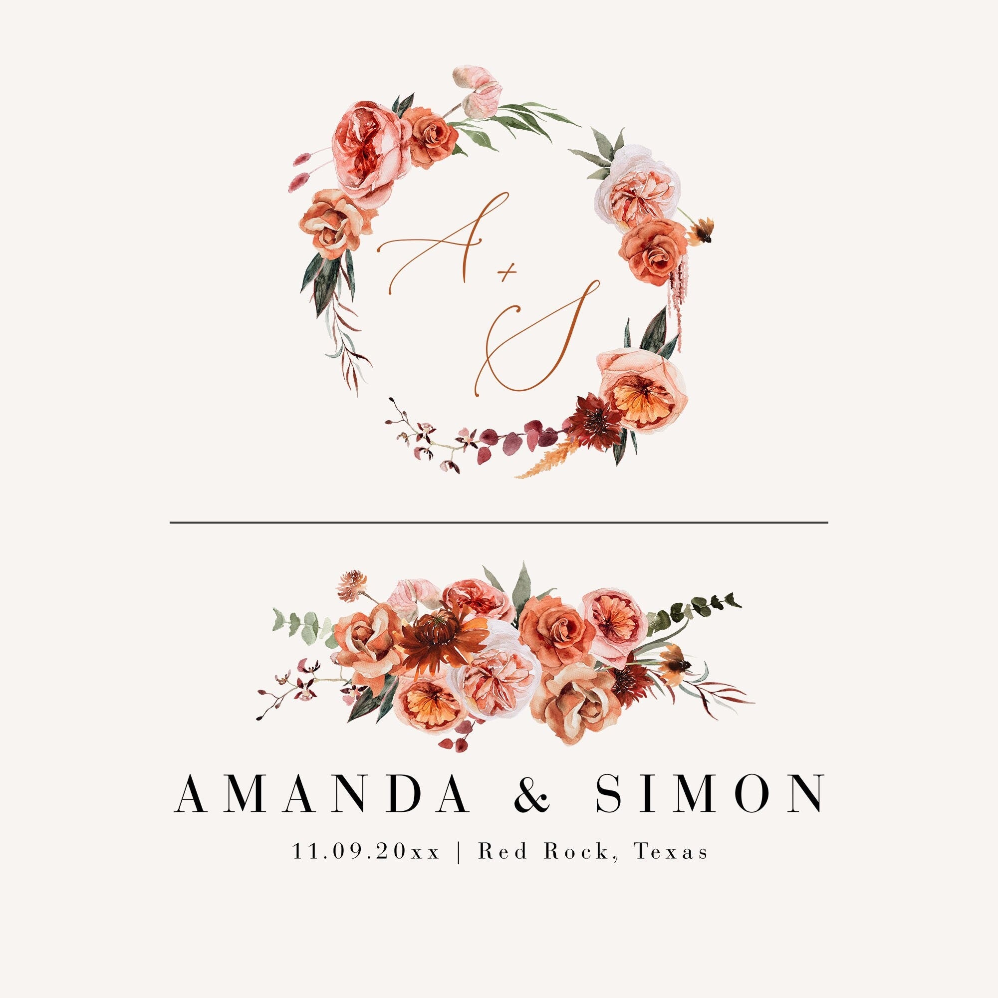 SCARLETT Floral Logo Template