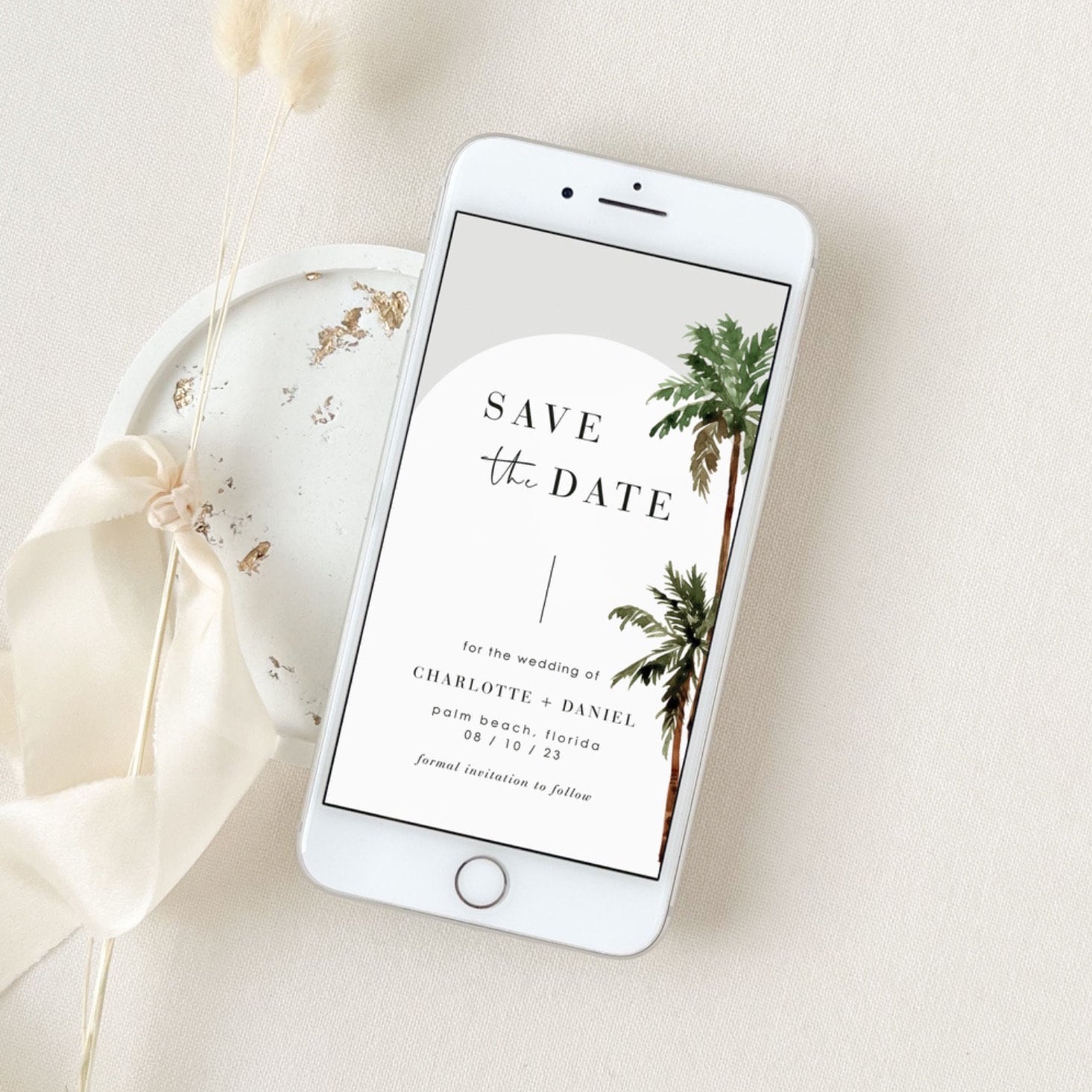KONA Palm Tree Save the Date Digital