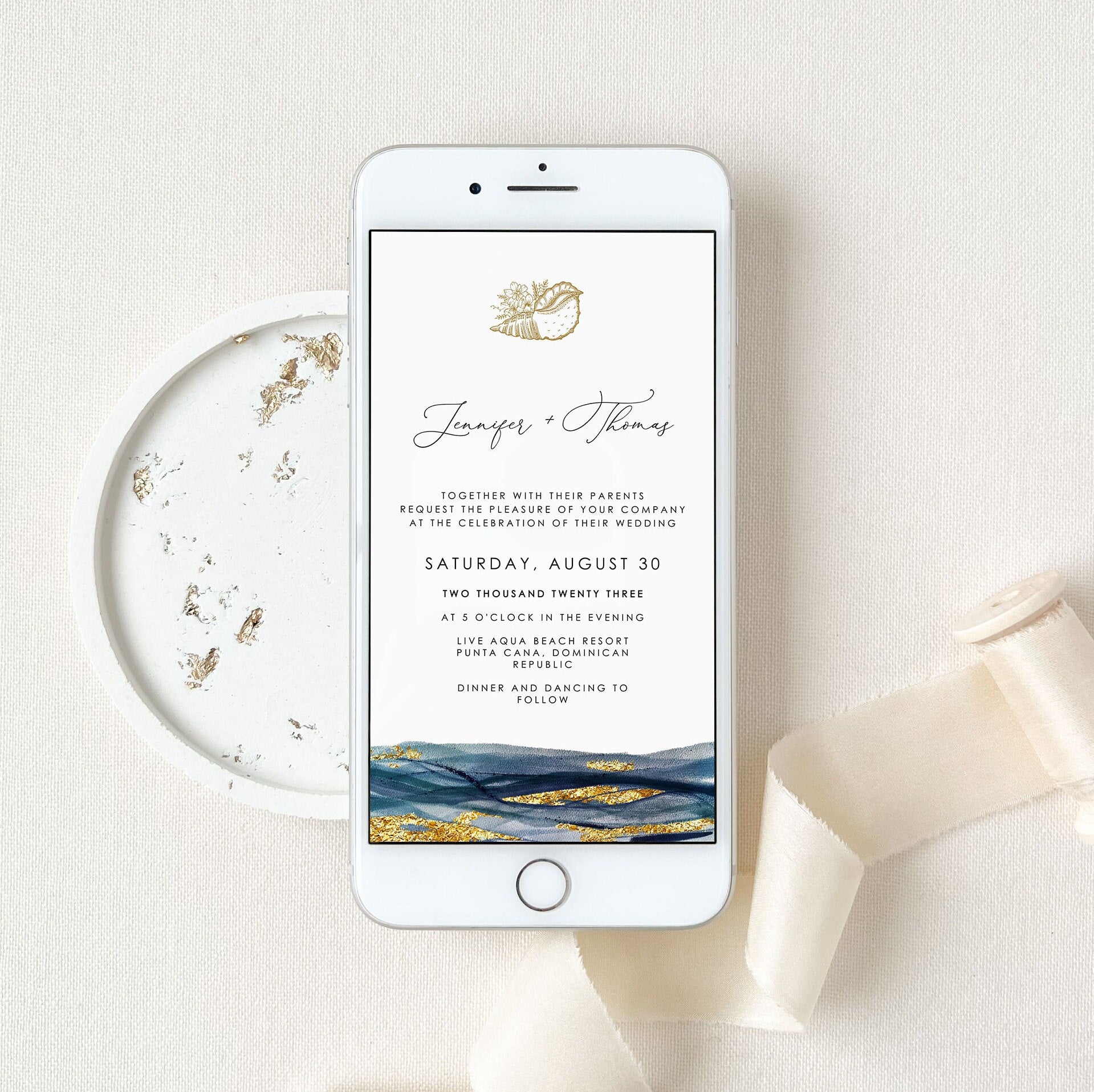 NOA Nautical Wedding Invitation Sets Electronic Card
