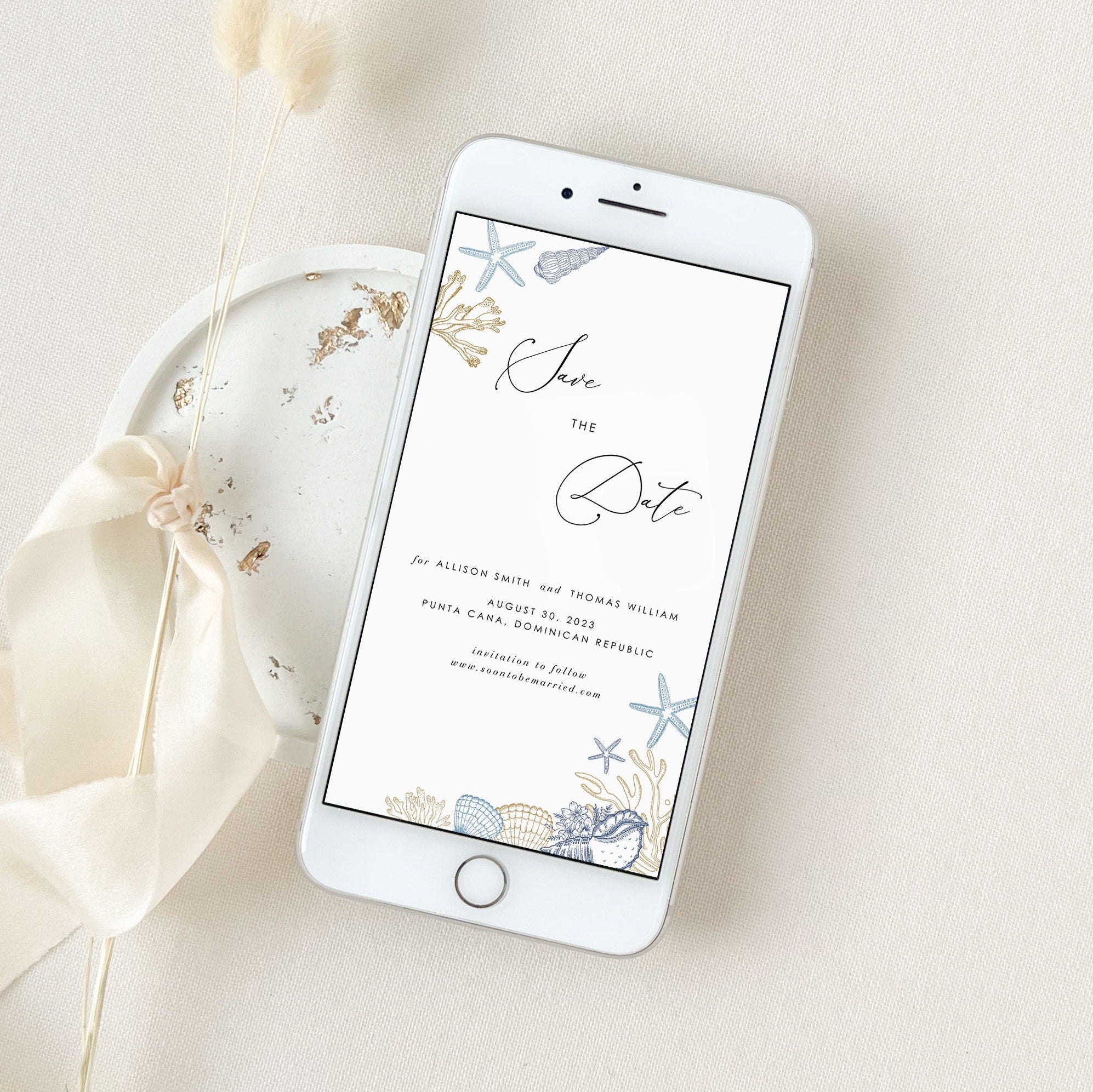 HILA Beach Save the Date Cards Digital Card