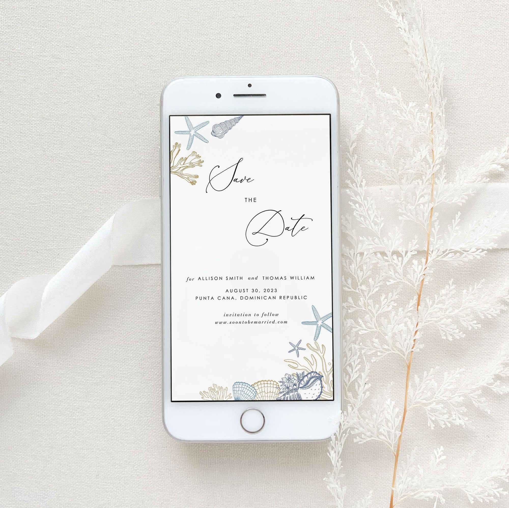 HILA Beach Save the Date Cards Digital Card