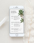 Tropical Wedding Itinerary Template Digital Card