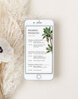 Tropical Wedding Itinerary Template Digital Card