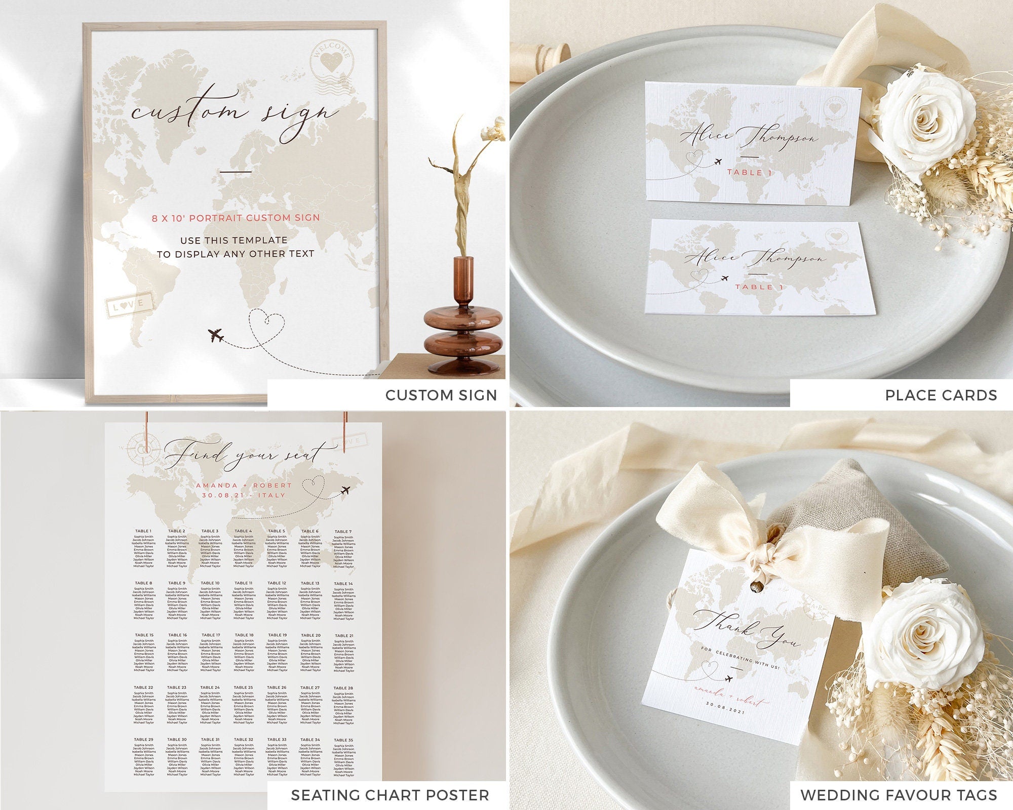 SOFIA Destination Wedding Invitation Bundle Template