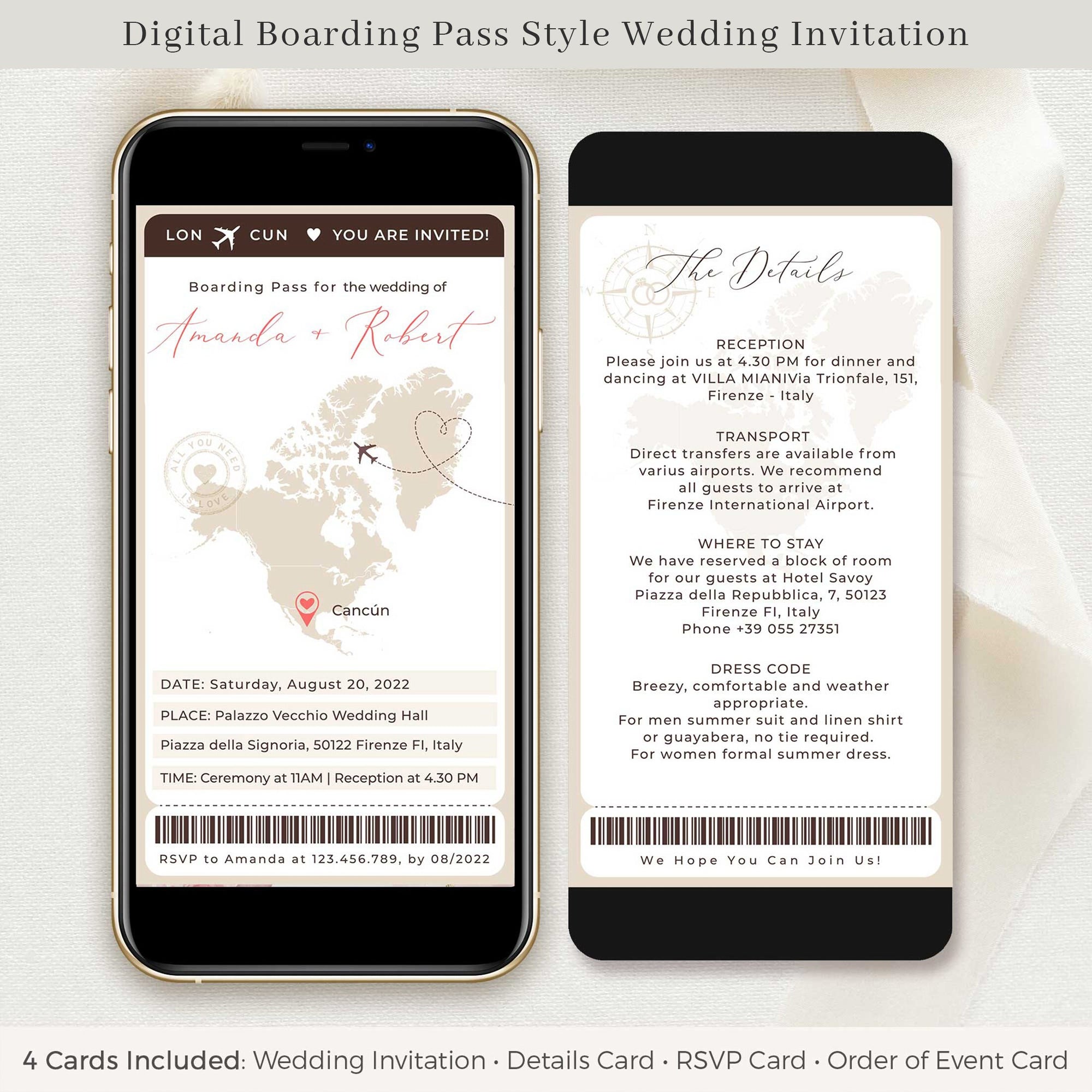 SOFIA Destination Wedding Invitation &amp; Save the Date Bundle