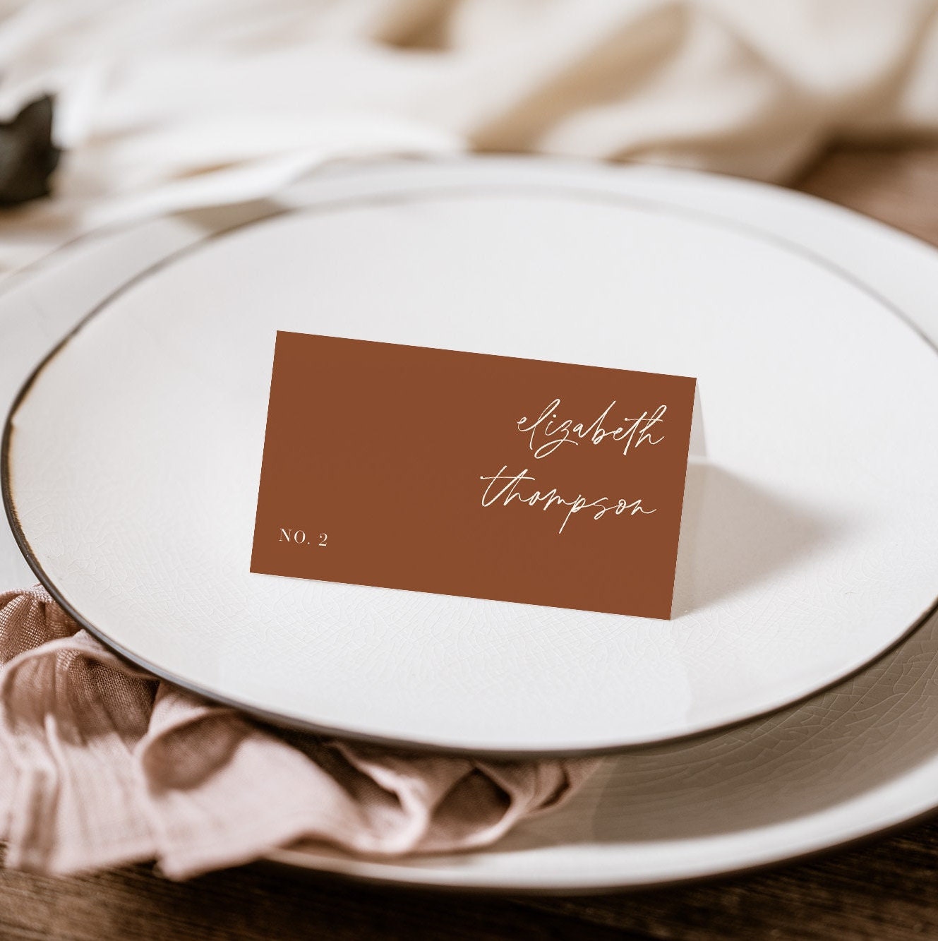 SIENNA Terracotta Place Cards Template