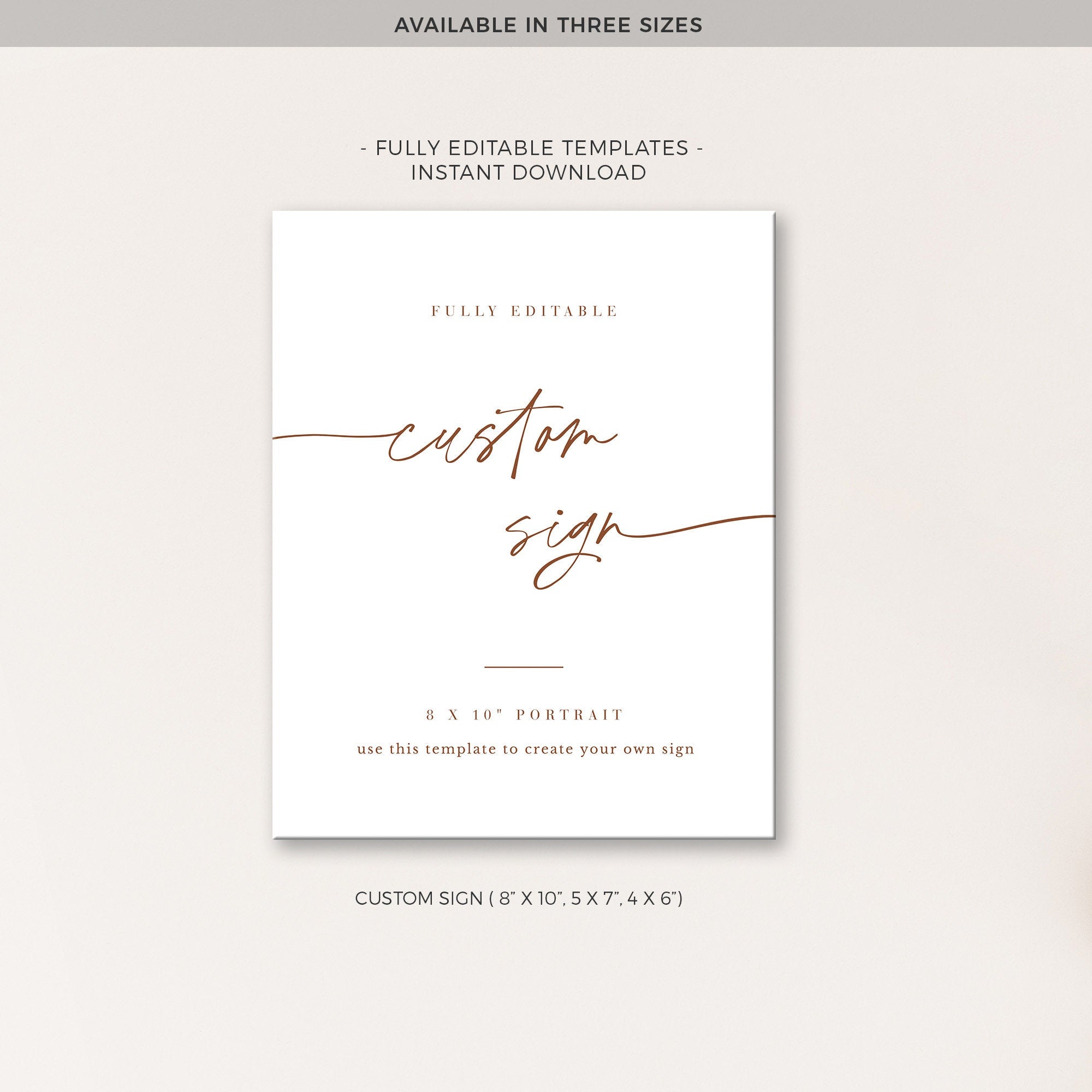 SIENNA Terracotta Wedding Sign Template Small