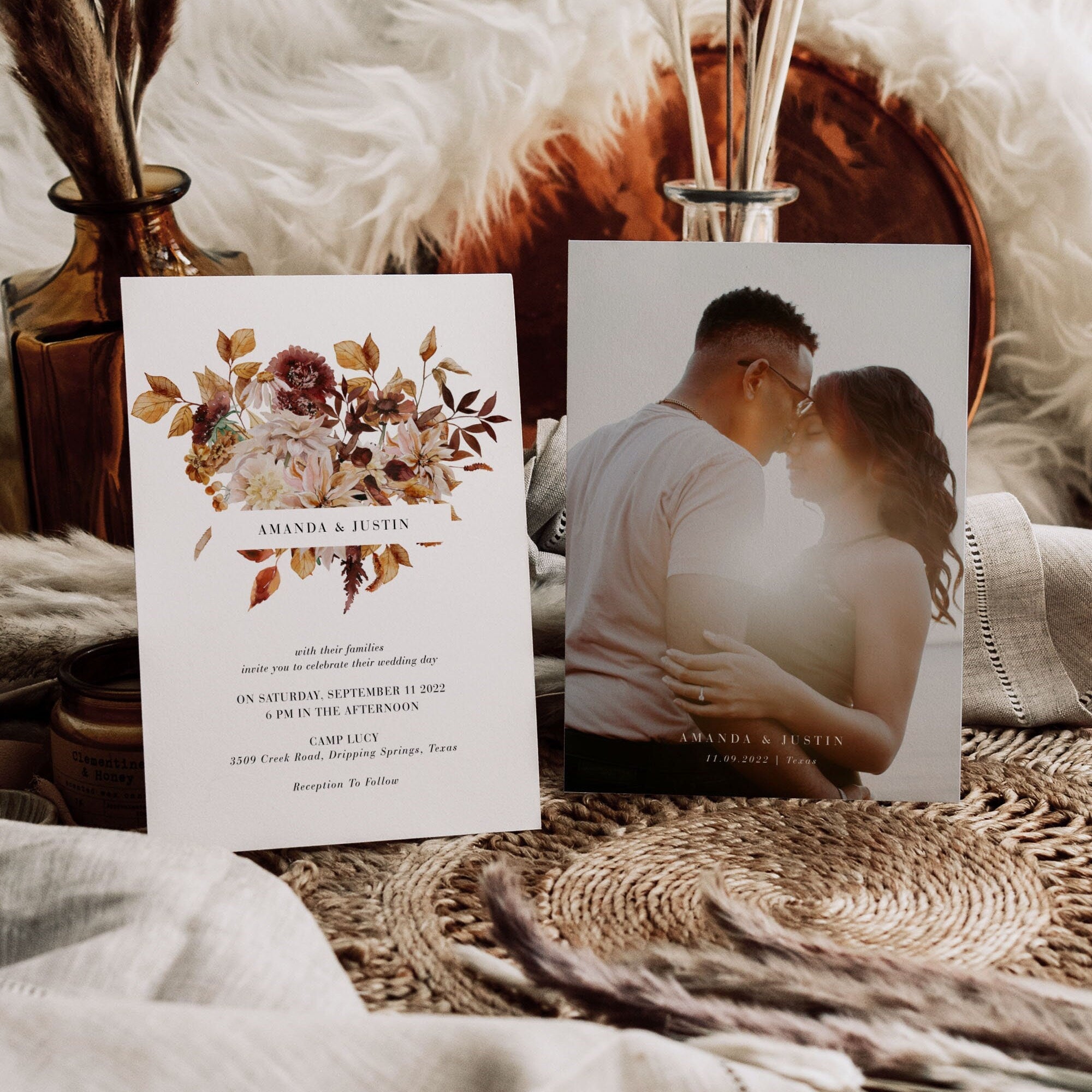 MARIGOLD Autumn Wedding Invite Template Set