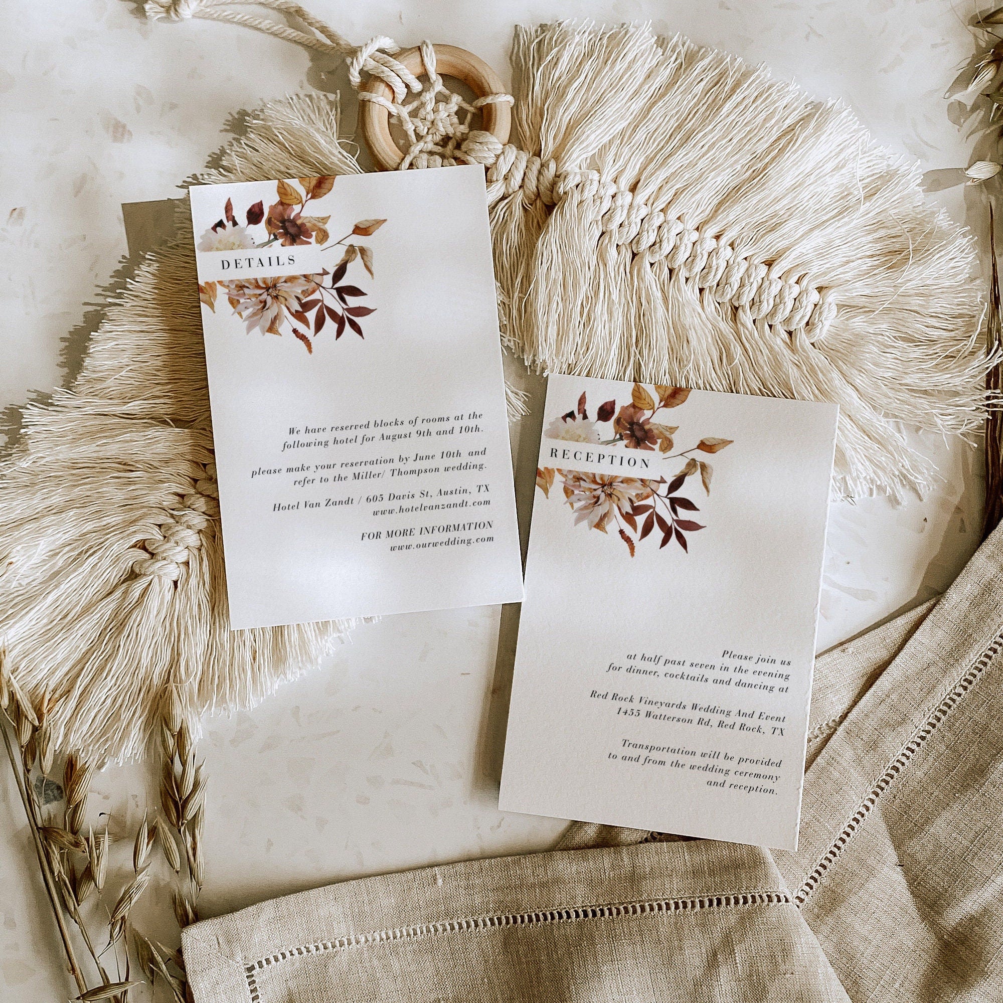 MARIGOLD Autumn Wedding Invite Template Set