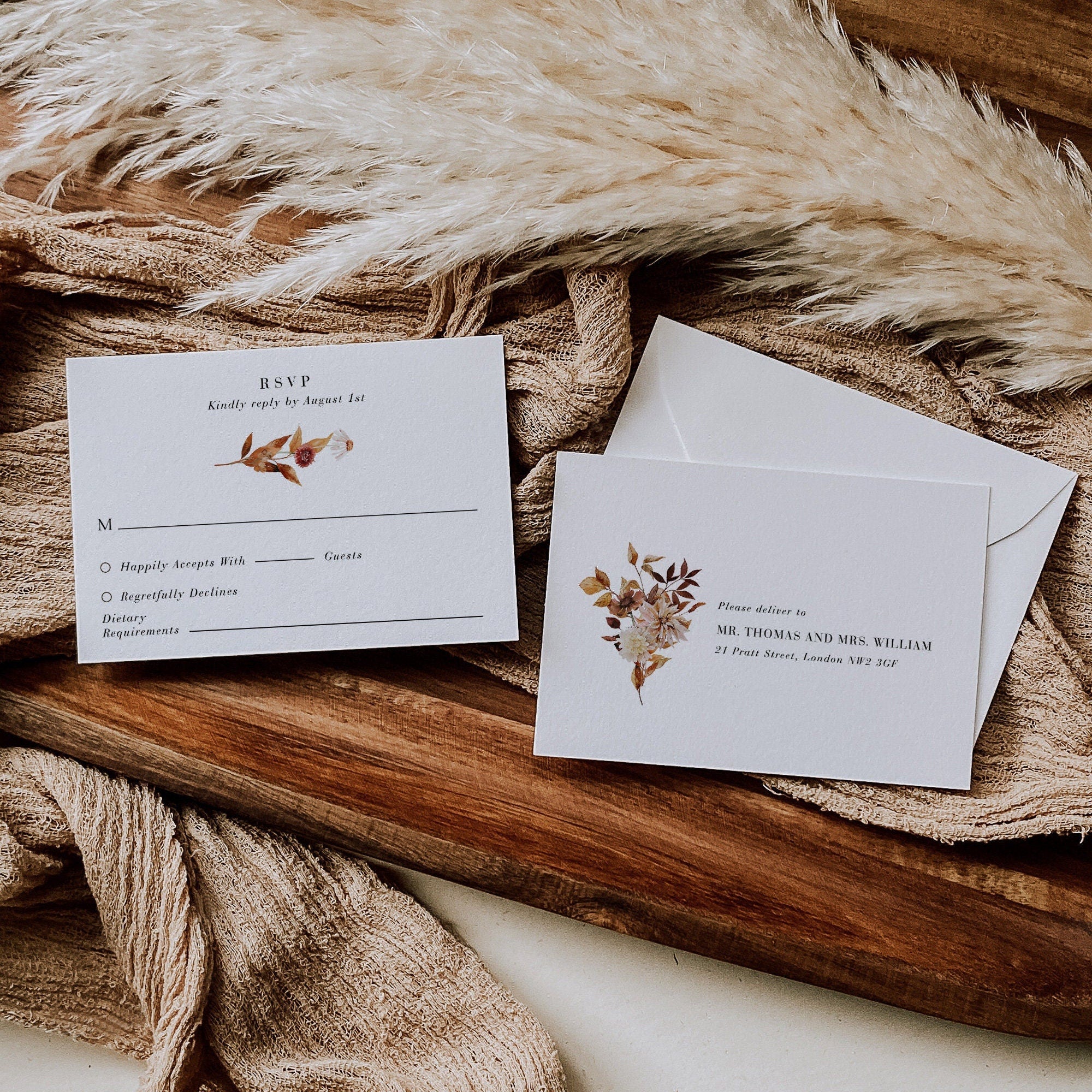 MARIGOLD Autumn Wedding Invite Template Set