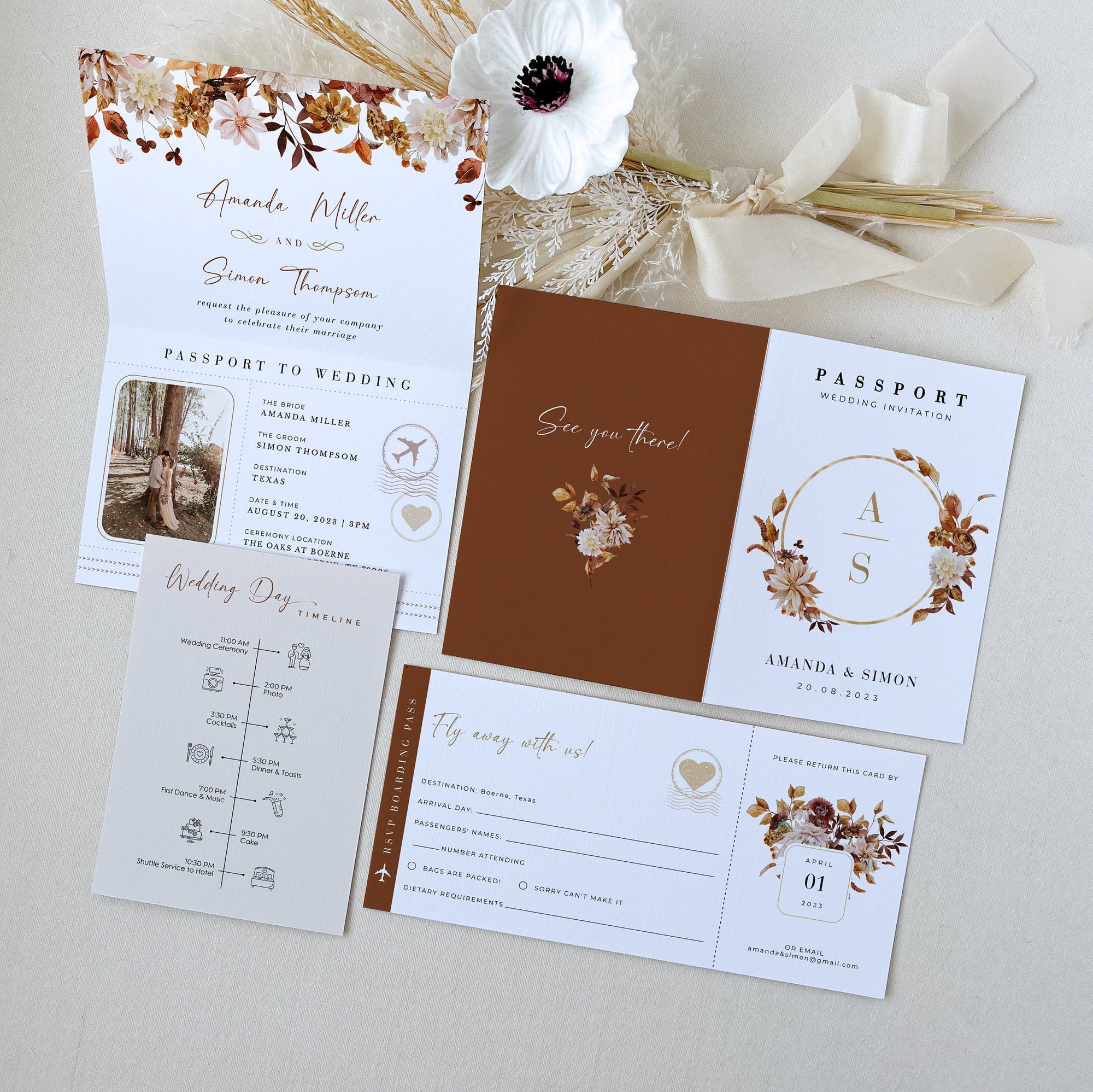 MARIGOLD Passport Wedding Invitation Template
