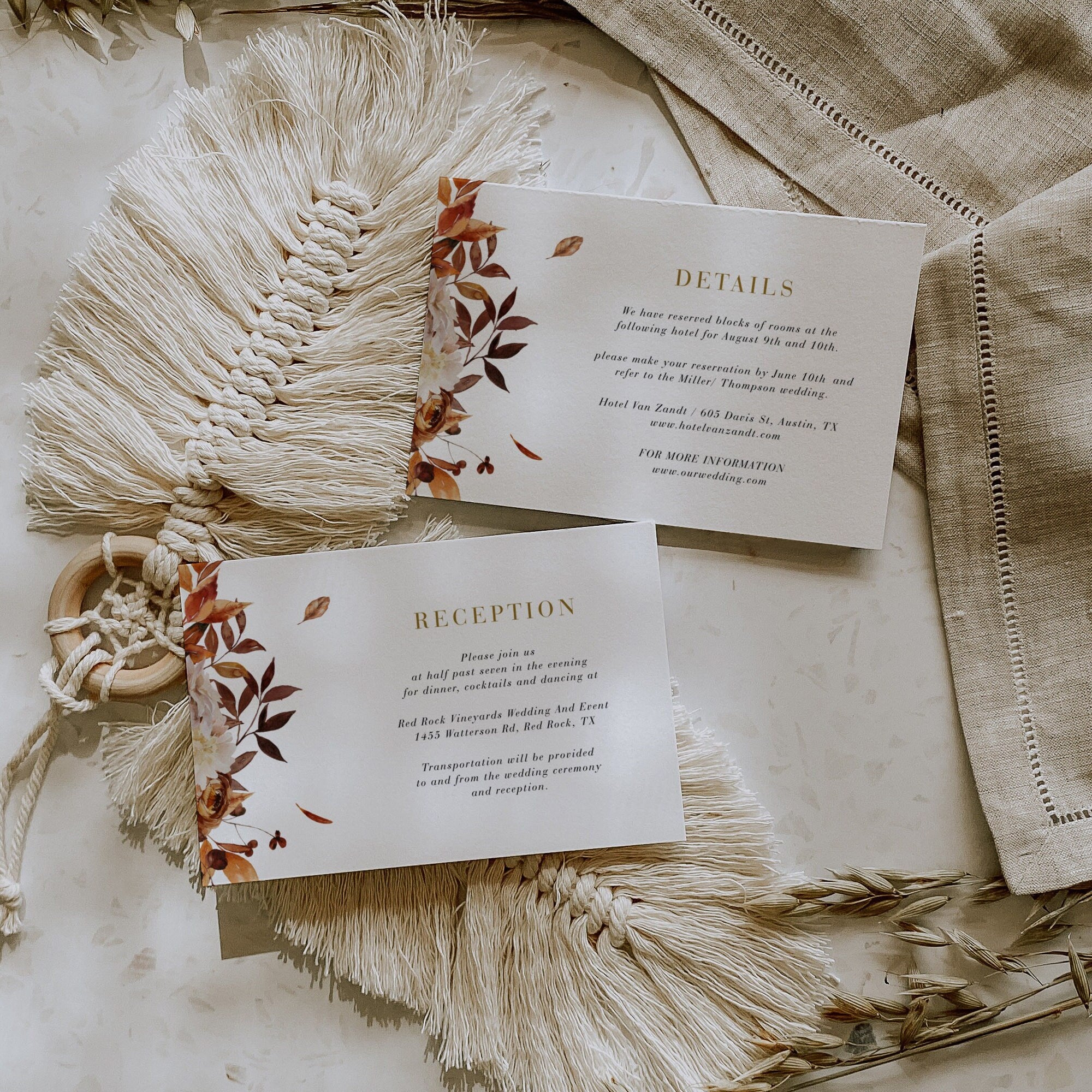 MARIGOLD Fall Wedding Invitation with Rsvp Template Set