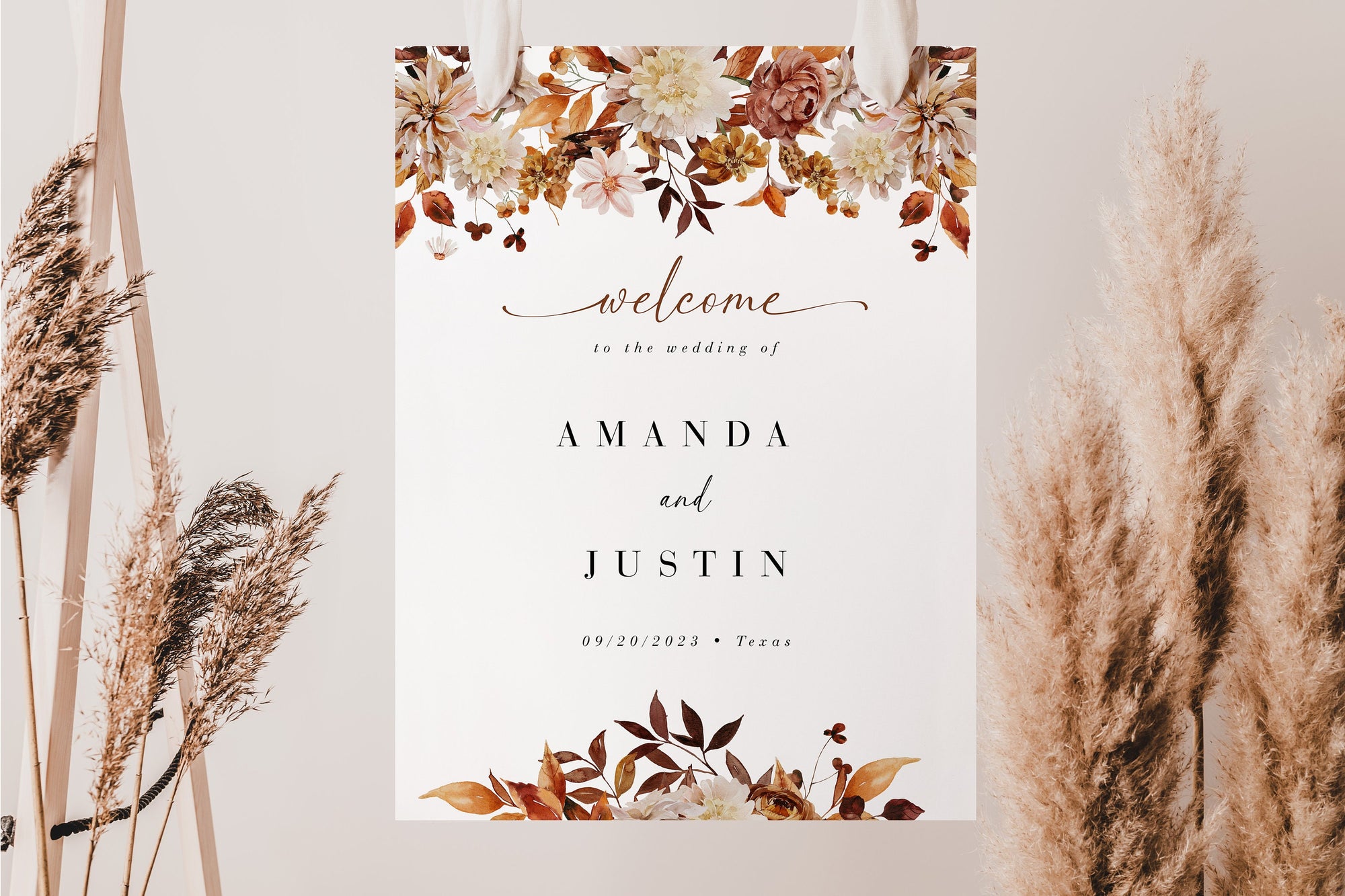 MARIGOLD fAll Wedding Welcome Sign Diy Template