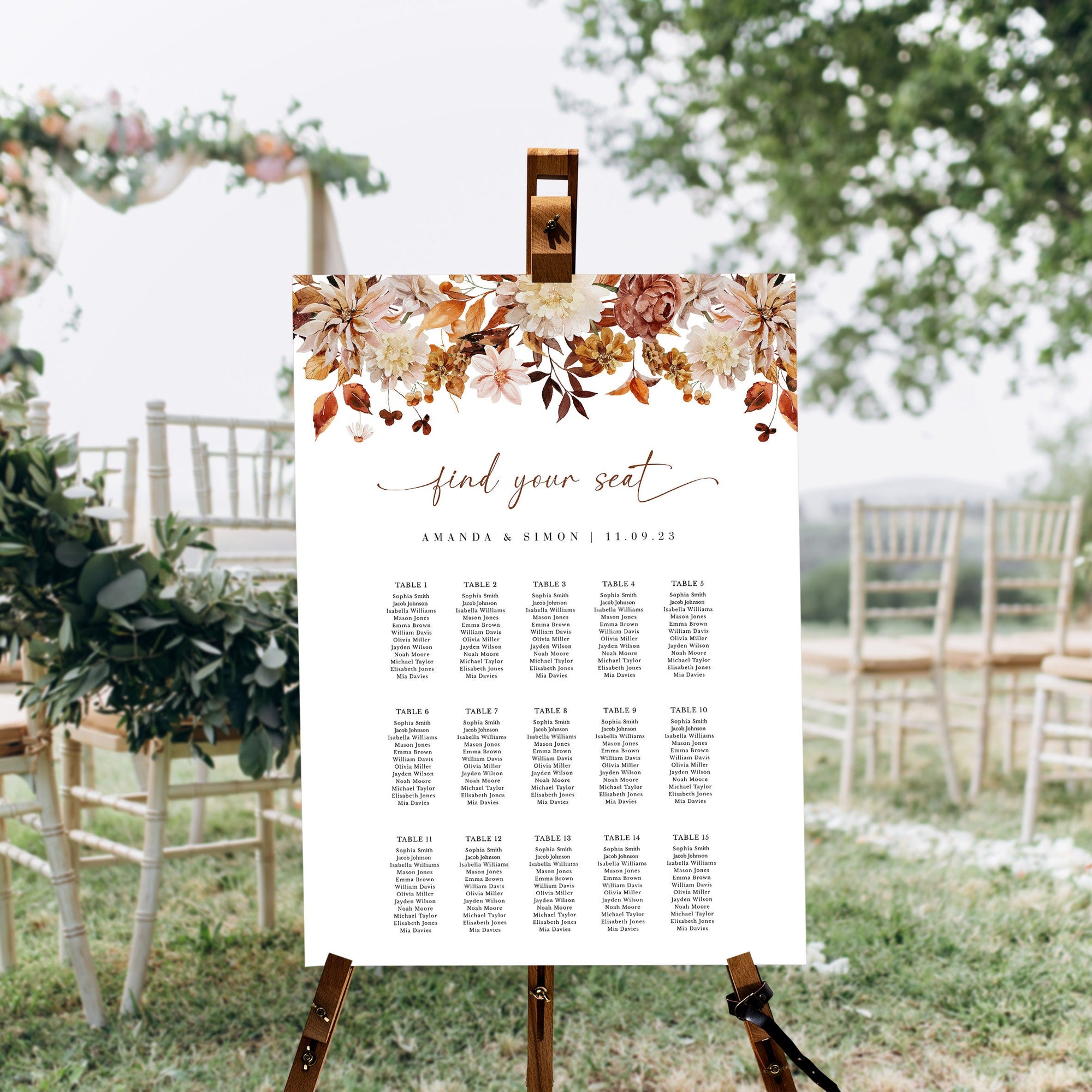 MARIGOLD Find Your Seat Wedding Sign Template