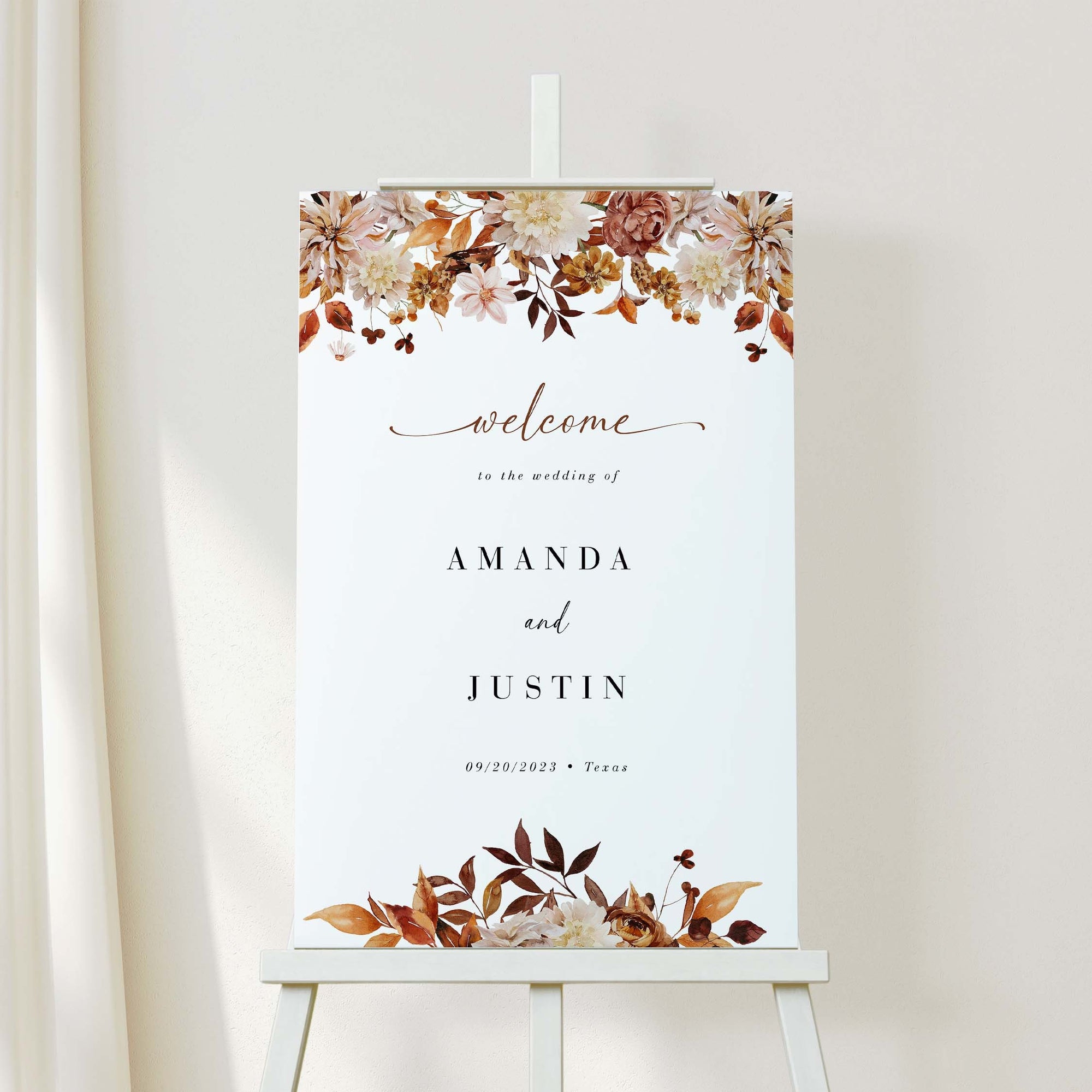 MARIGOLD fAll Wedding Welcome Sign Diy Template