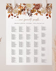 MARIGOLD alphabetical wedding seating chart template