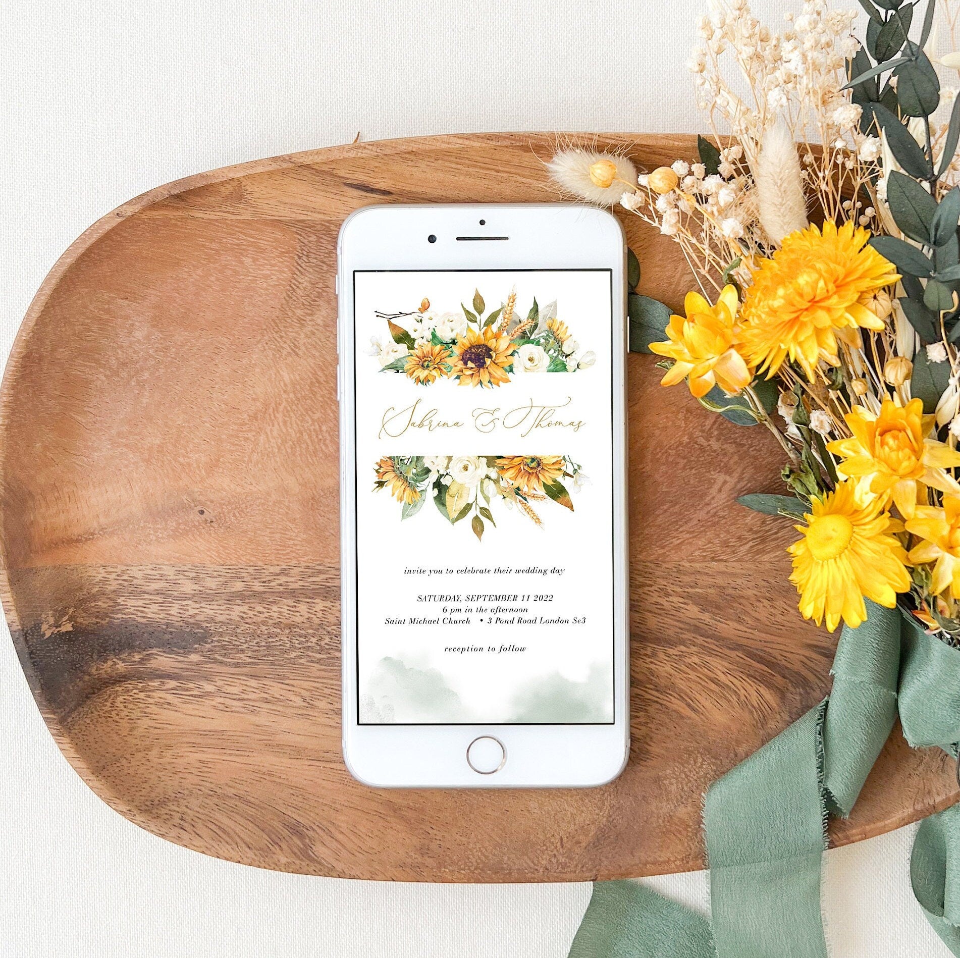 MARISOL Sunflower Wedding Invitation Digital
