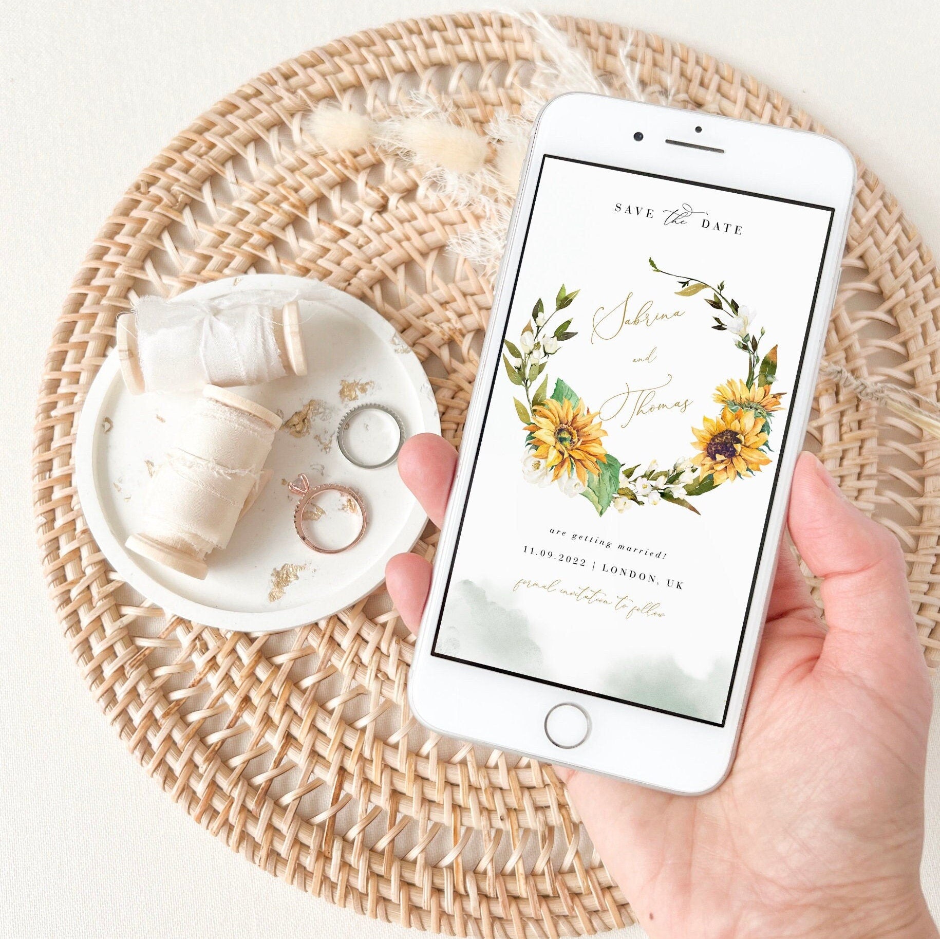 MARISOL Rustic Sunflower Save the Date Digital