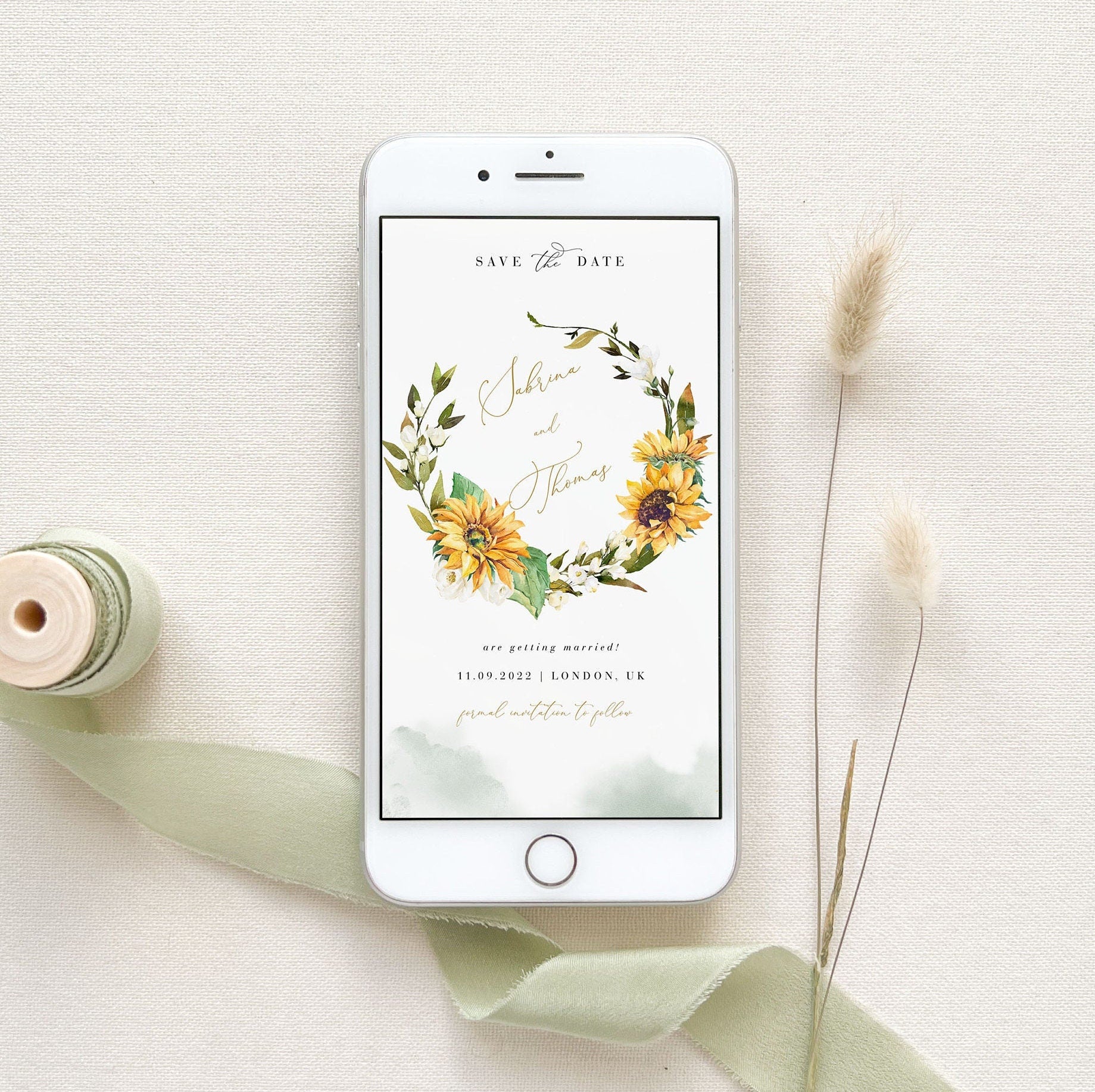 MARISOL Rustic Sunflower Save the Date Digital