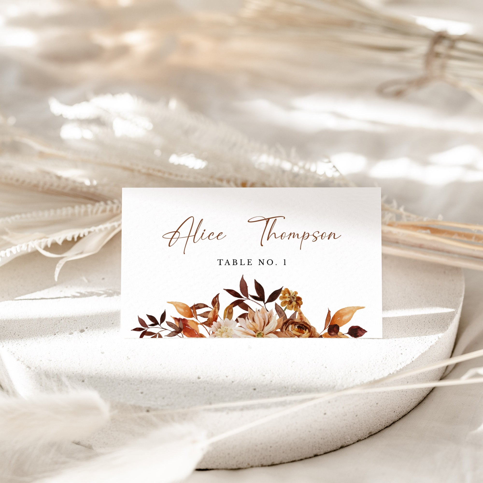 MARIGOLD Fall Wedding Place Cards Printable