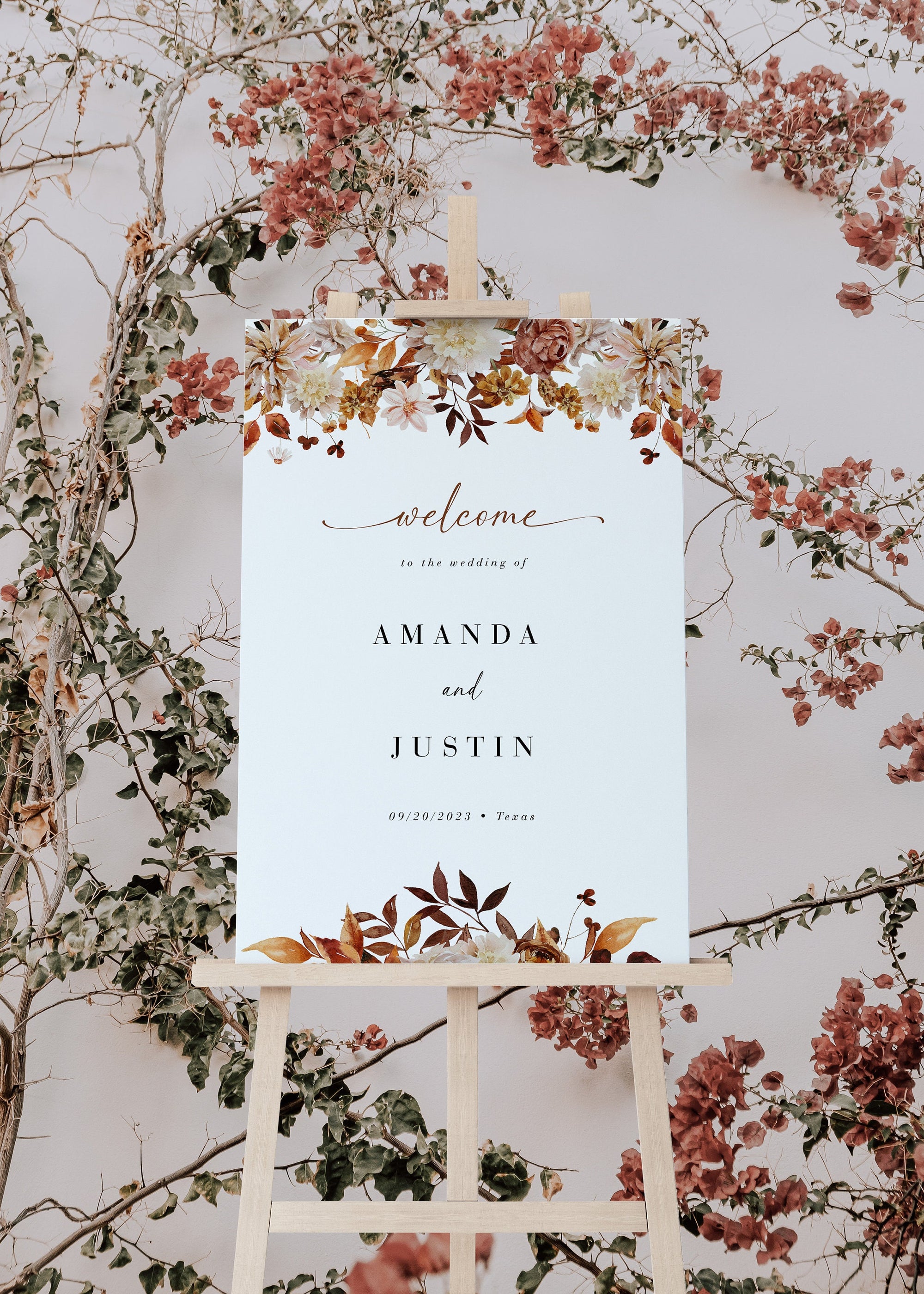 MARIGOLD fAll Wedding Welcome Sign Diy Template