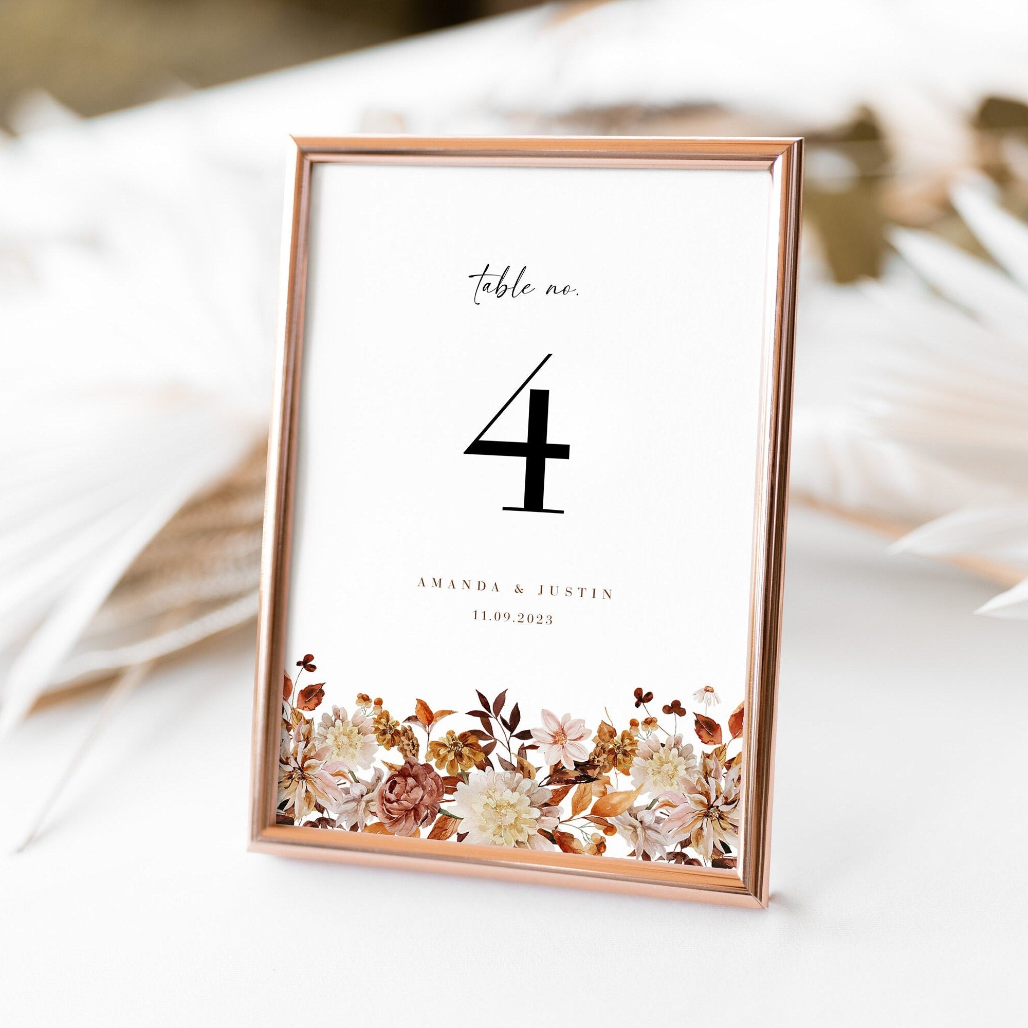 MARIGOLD Fall Wedding Table Numbers Diy