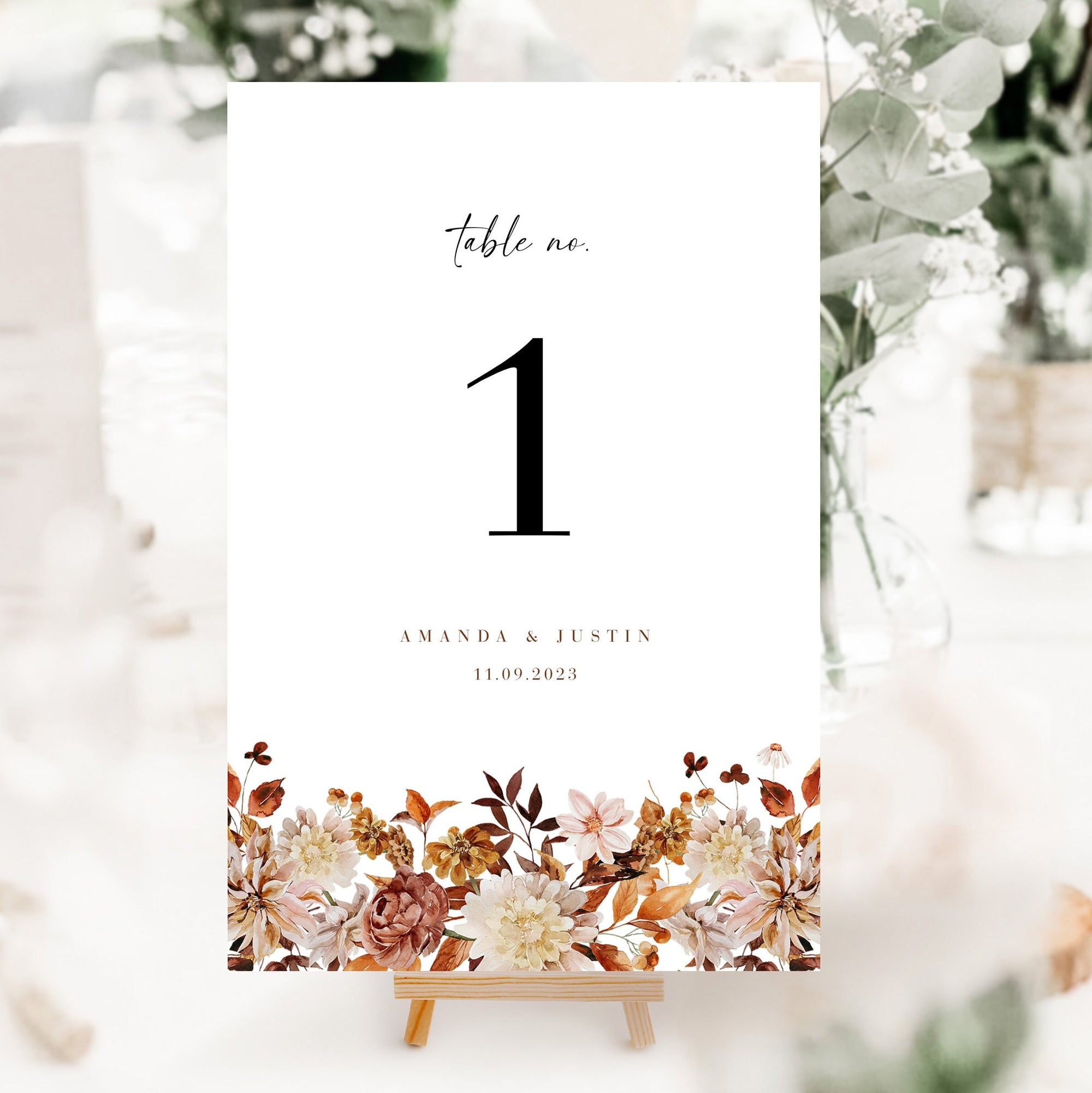 MARIGOLD Fall Wedding Table Numbers Diy