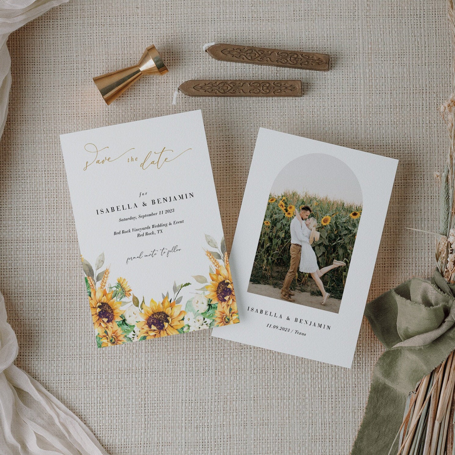 MARISOL Printable Save the Date Sunflower and Roses