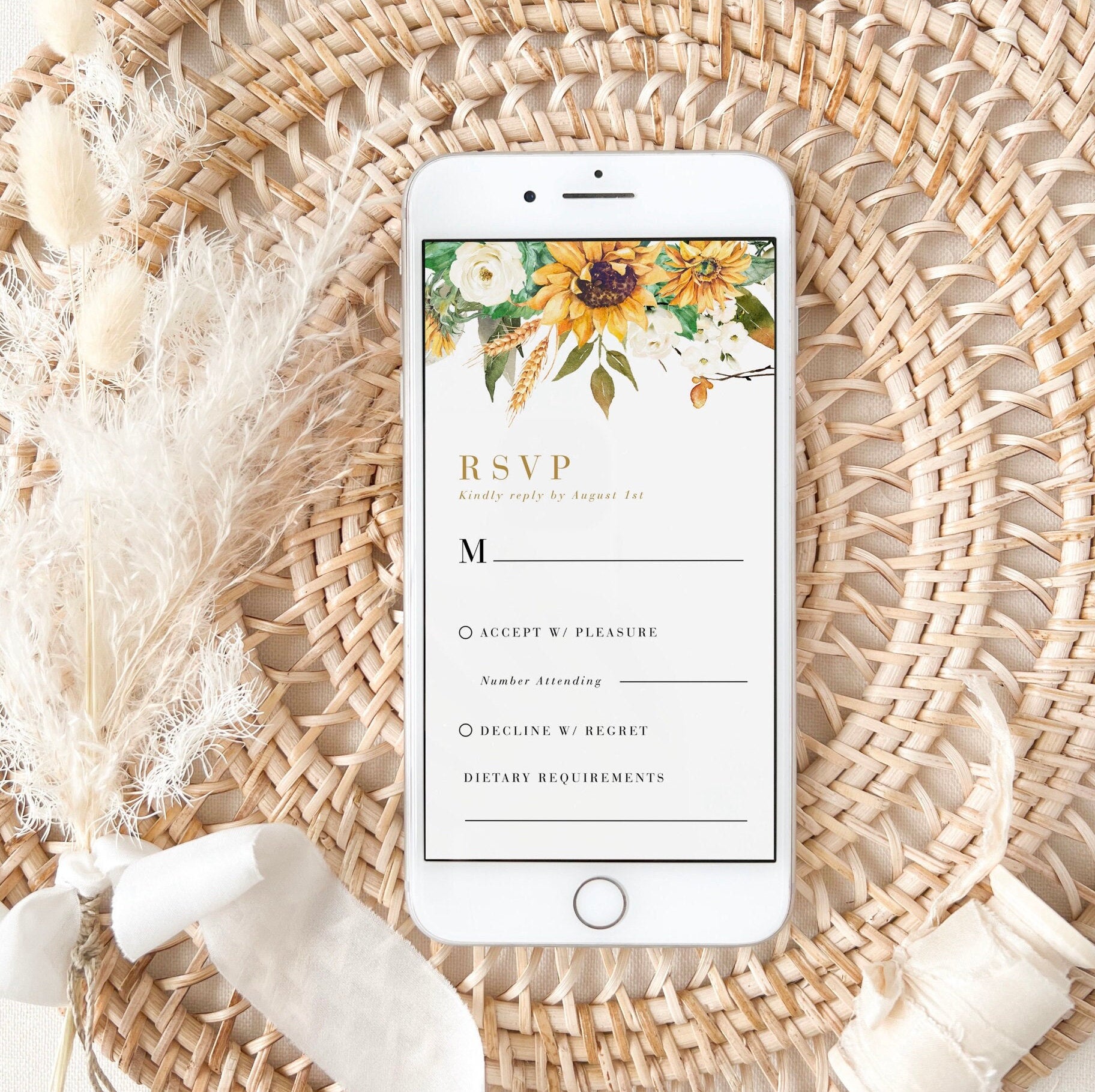 MARISOL Rustic Wedding Invitation Digital Template