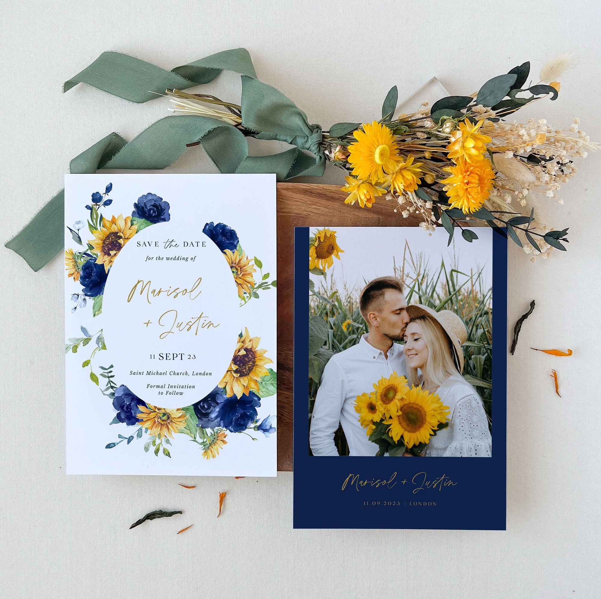 IVY Rustic Sunflower Save the Date Template