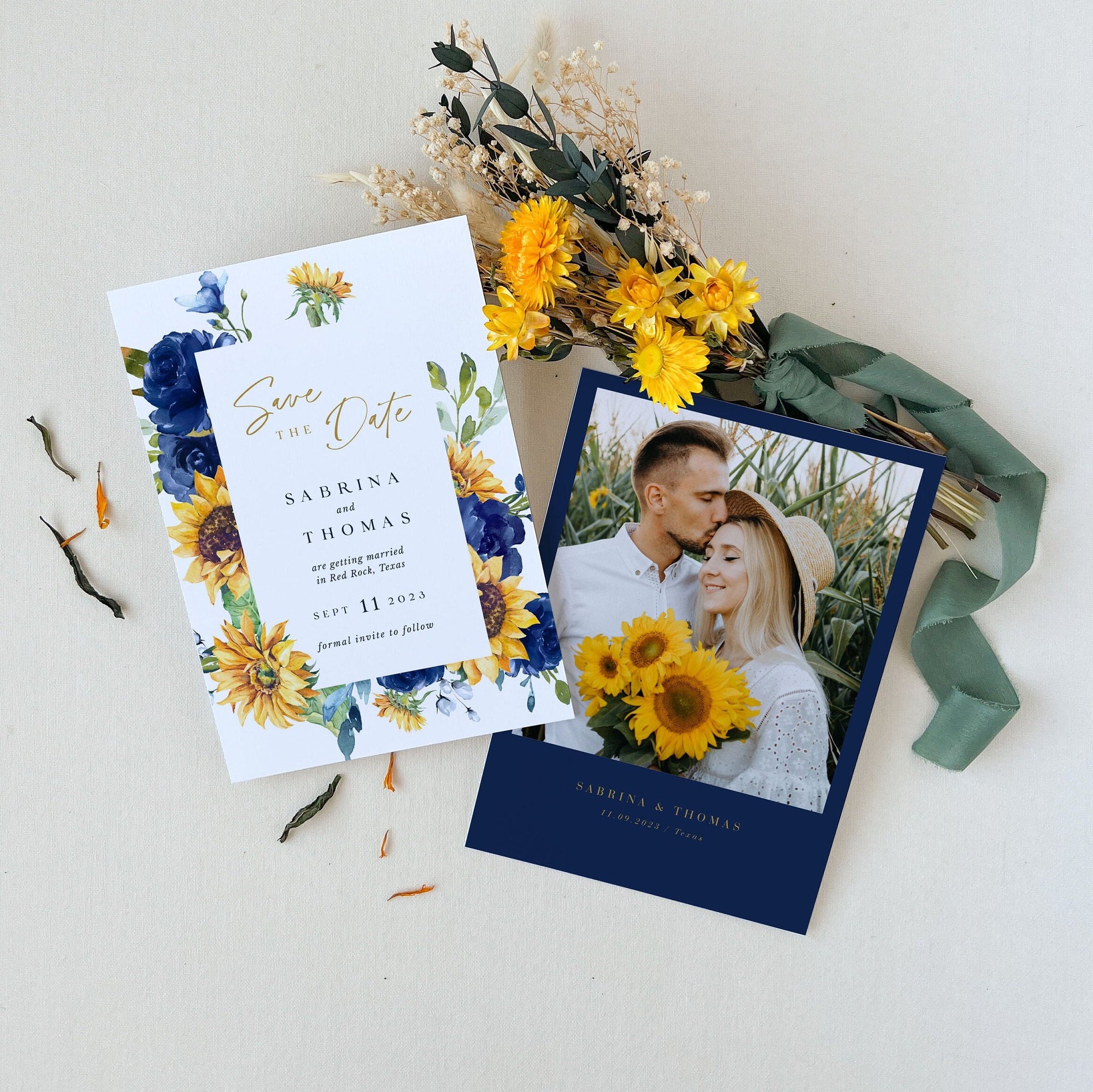 IVY Printable Sunflower Save the Date with Photo
